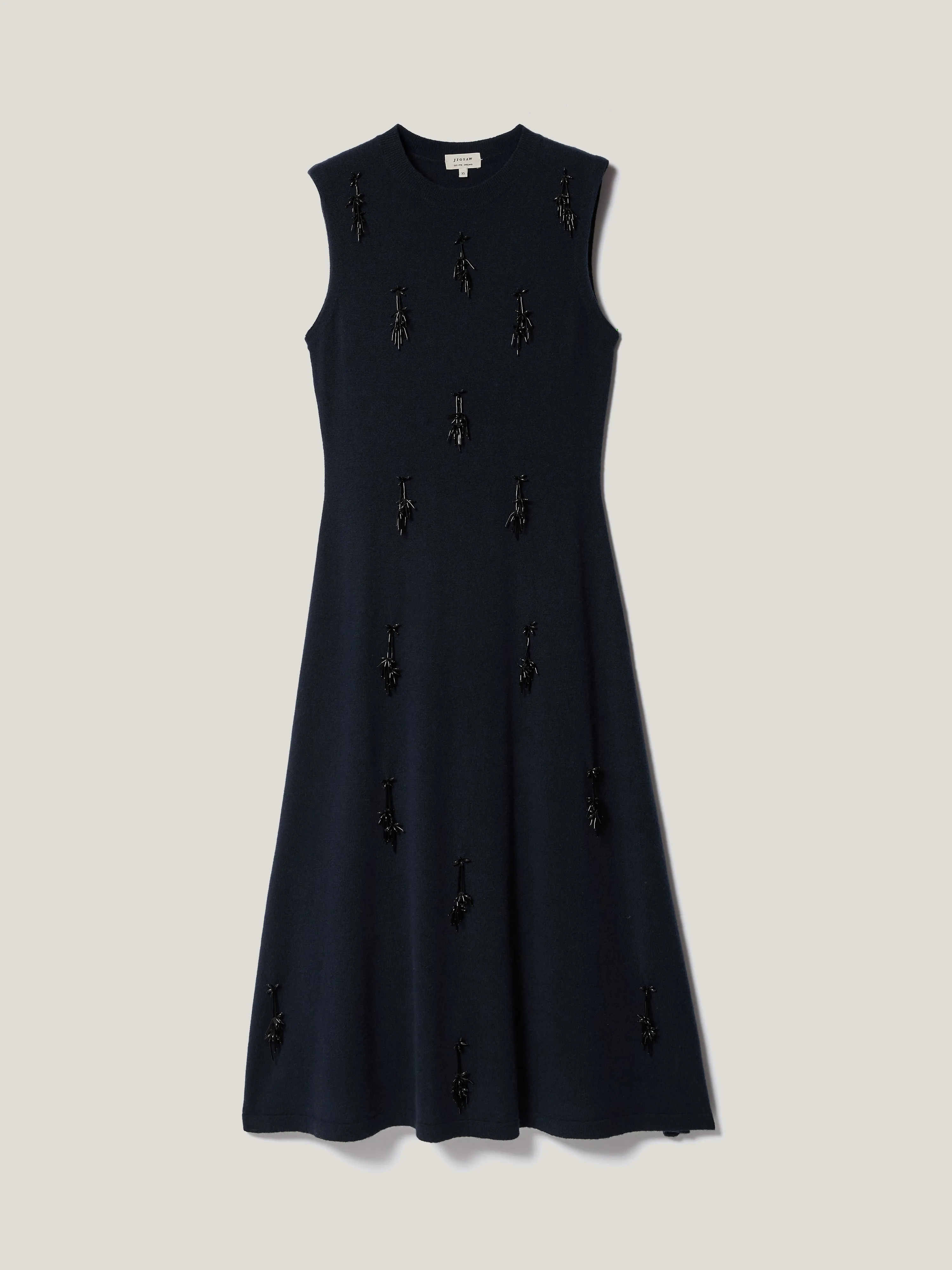 Embellished Knitted Dress | Navy sold by Jigsaw product image thumbnail 4