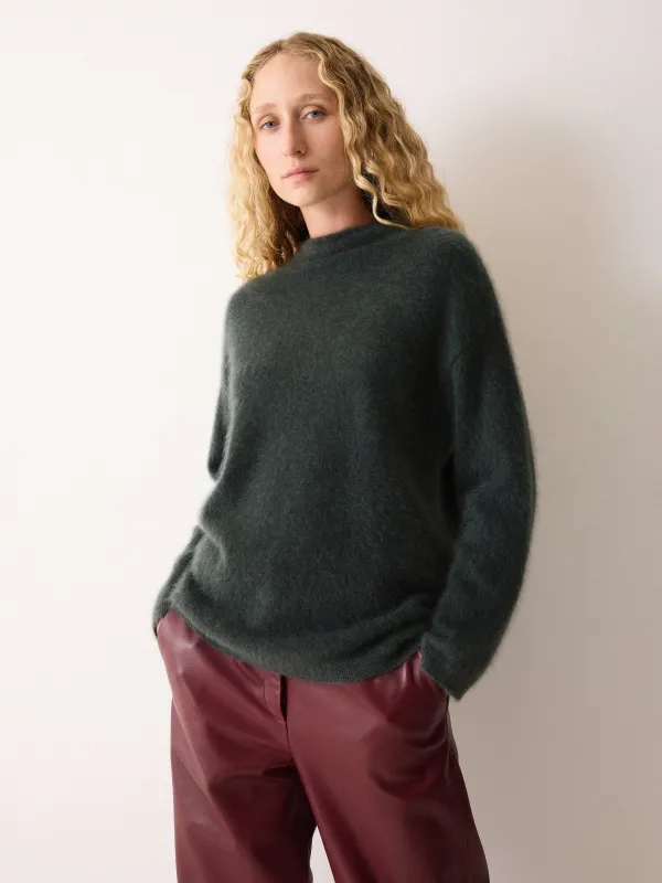 Halo Cashmere Oversized Jumper | Green sold by Jigsaw