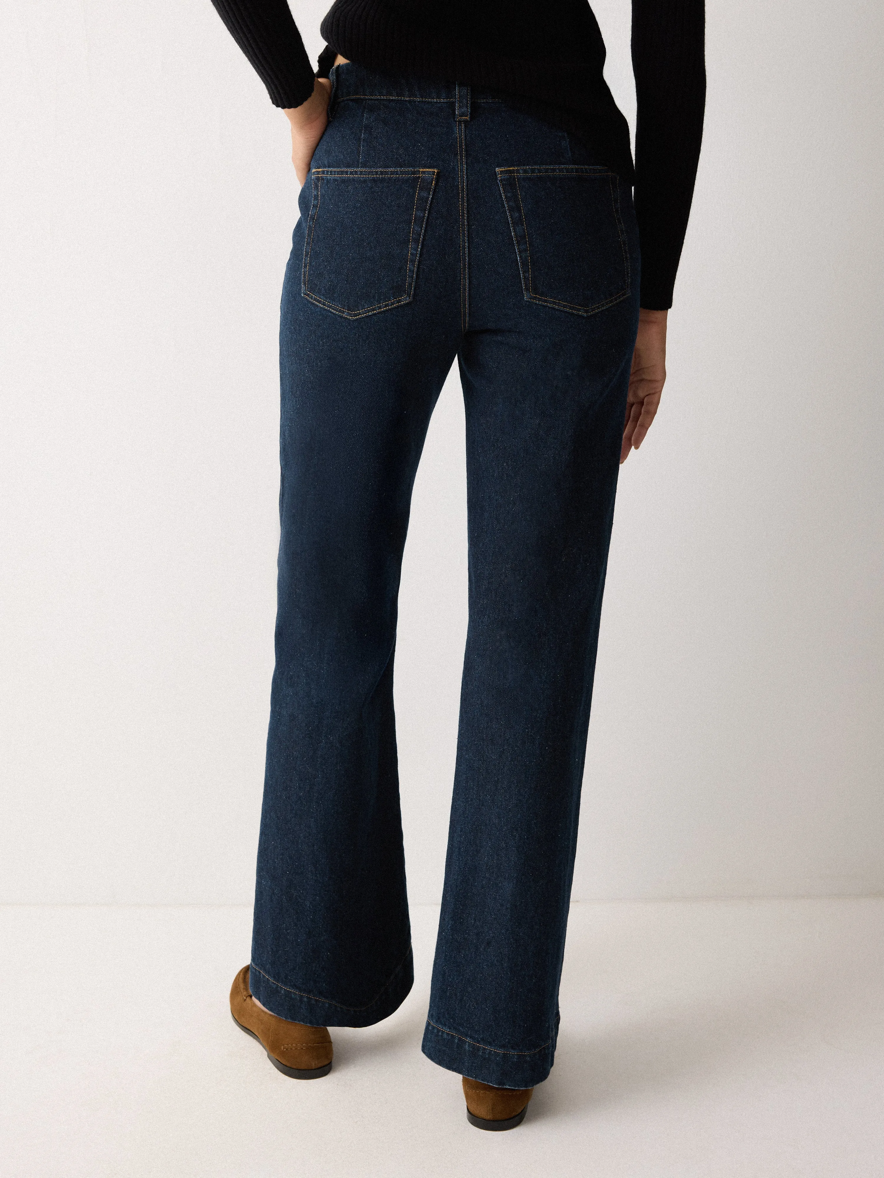 Denim Tailored Bootleg Trouser | Indigo sold by Jigsaw product image thumbnail 5