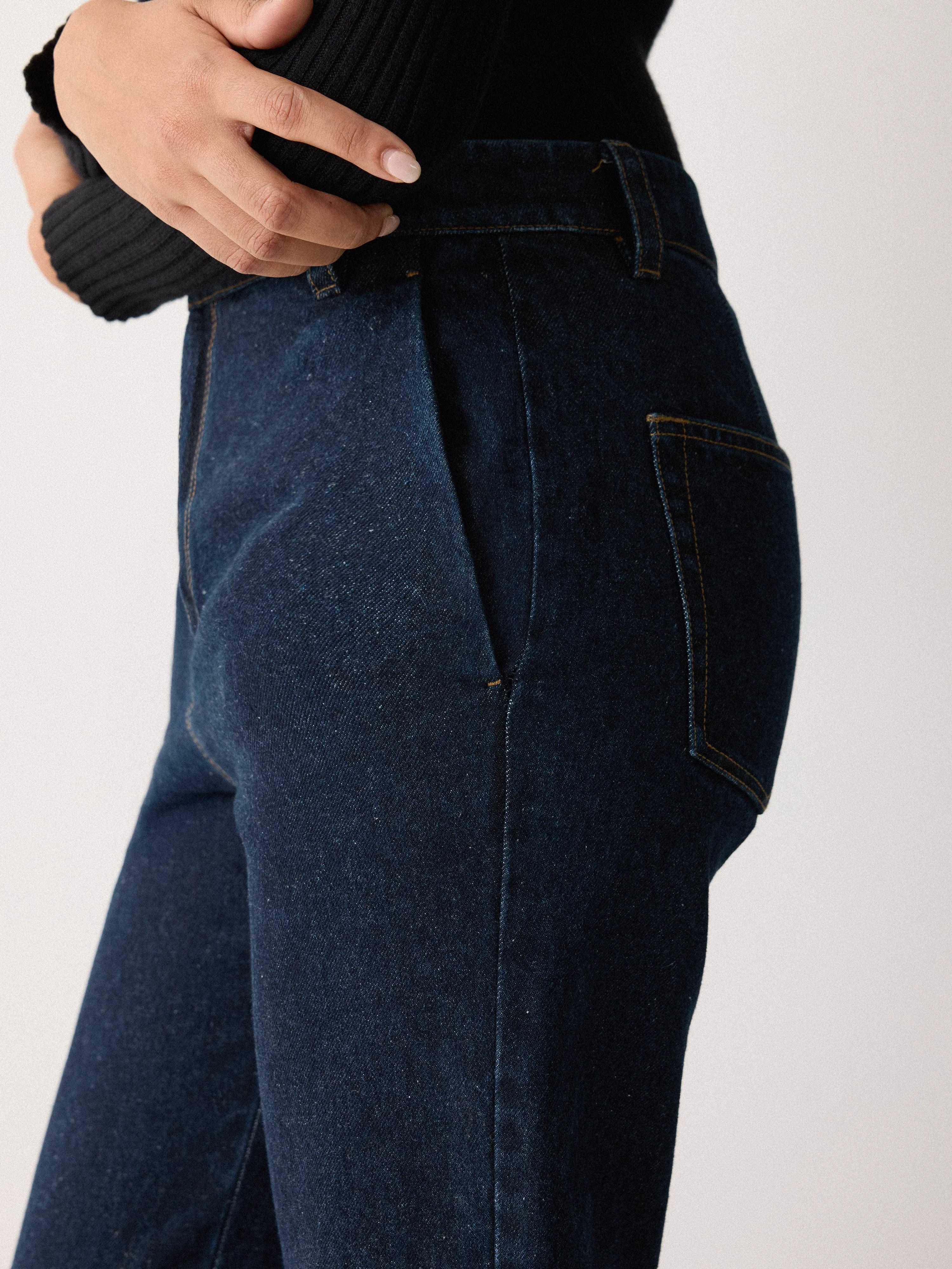 Denim Tailored Bootleg Trouser | Indigo sold by Jigsaw product image thumbnail 3