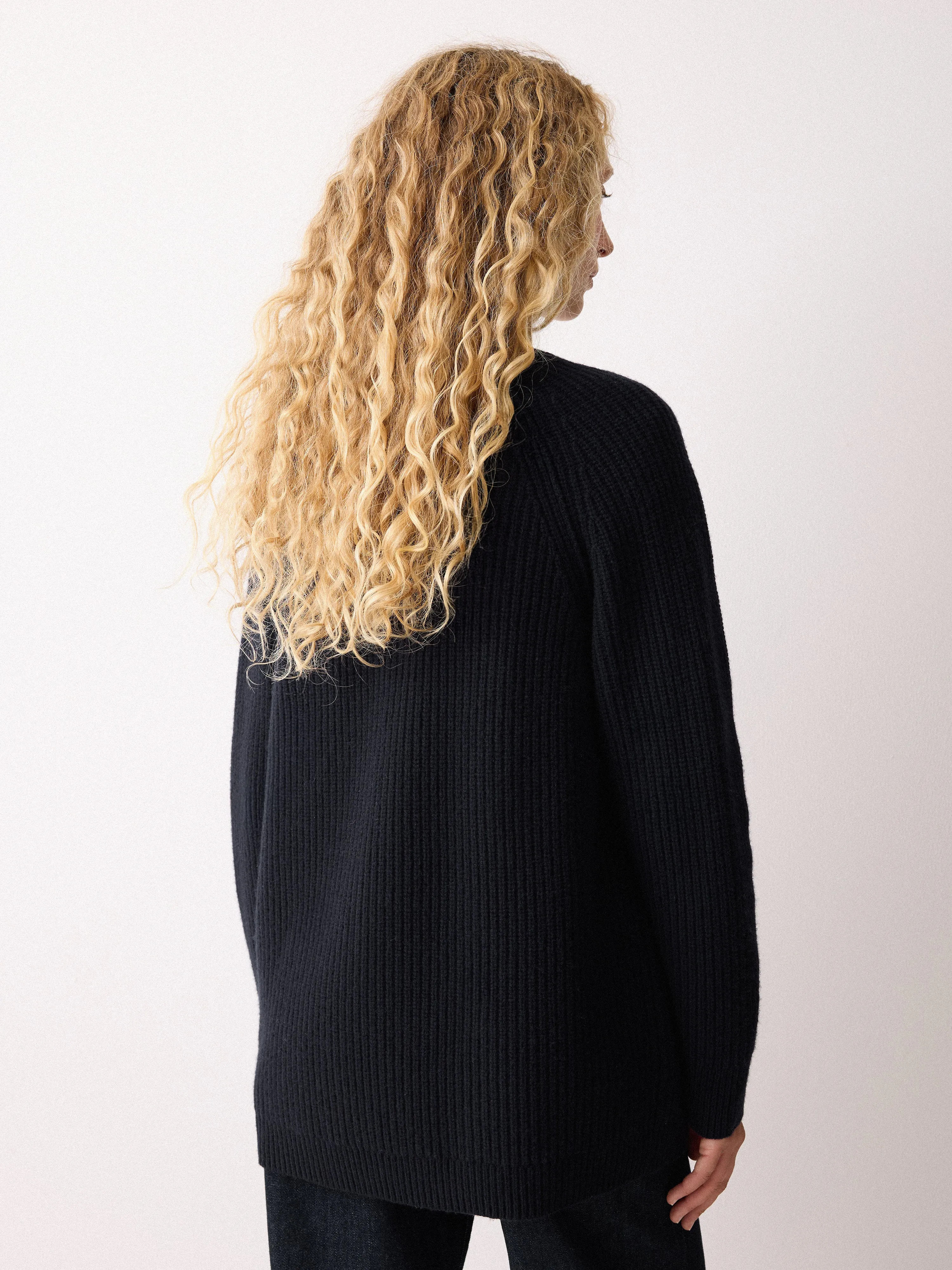 Fishermans Rib Merino Cardigan | Navy sold by Jigsaw product image thumbnail 5