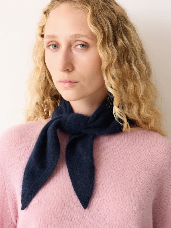 Halo Cashmere Triangle Scarf | Navy sold by Jigsaw
