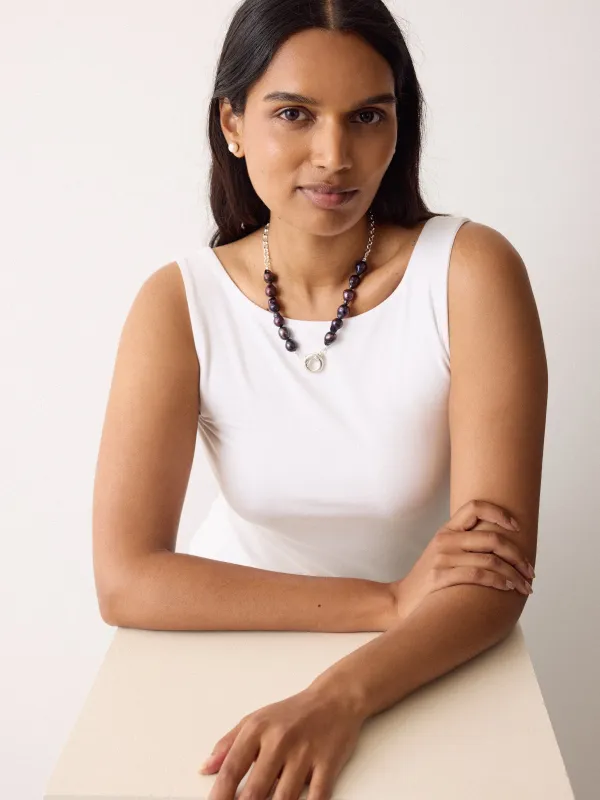 Black Pearl Necklace | Silver sold by Jigsaw