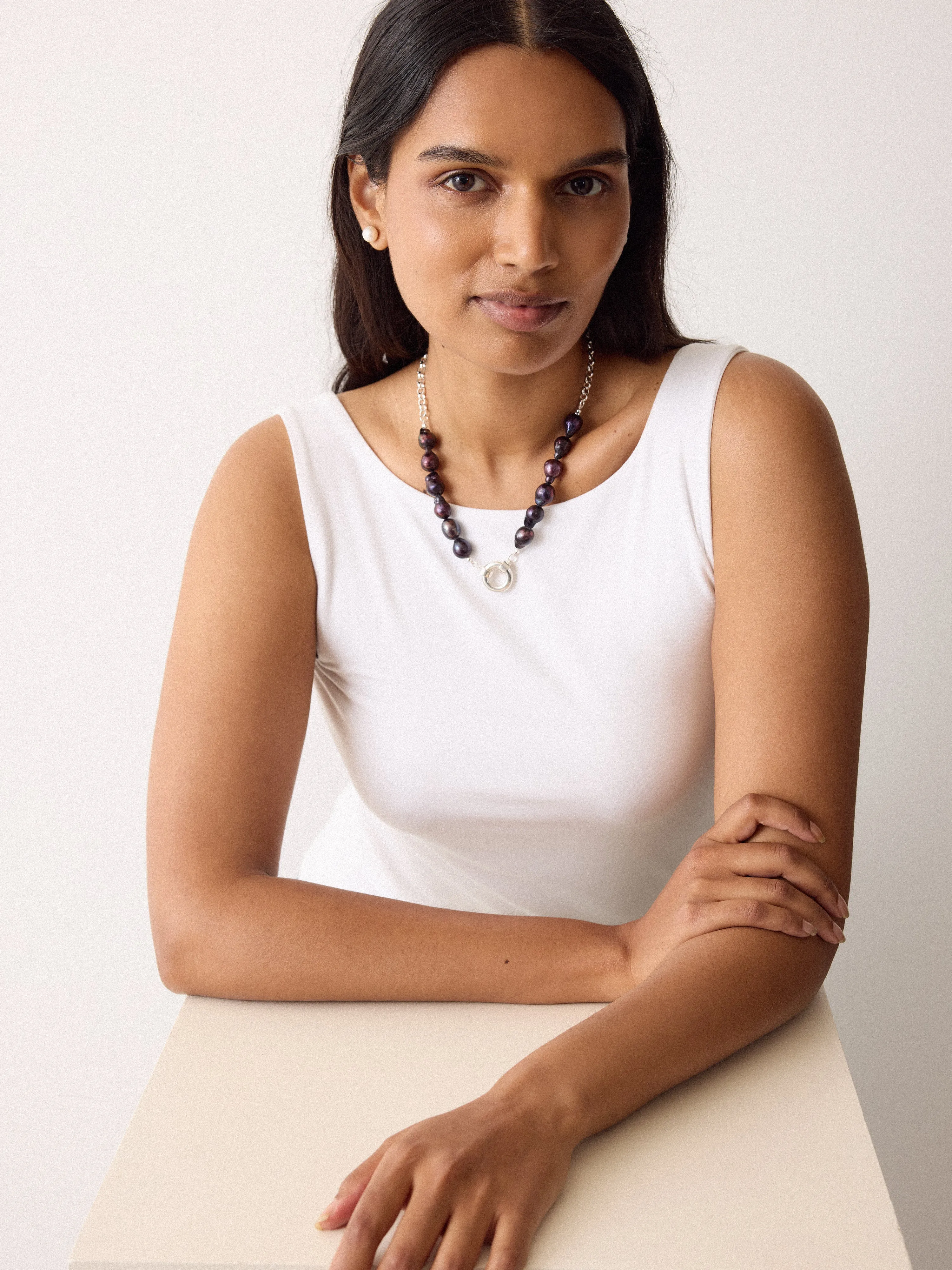 Black Pearl Necklace | Silver sold by Jigsaw