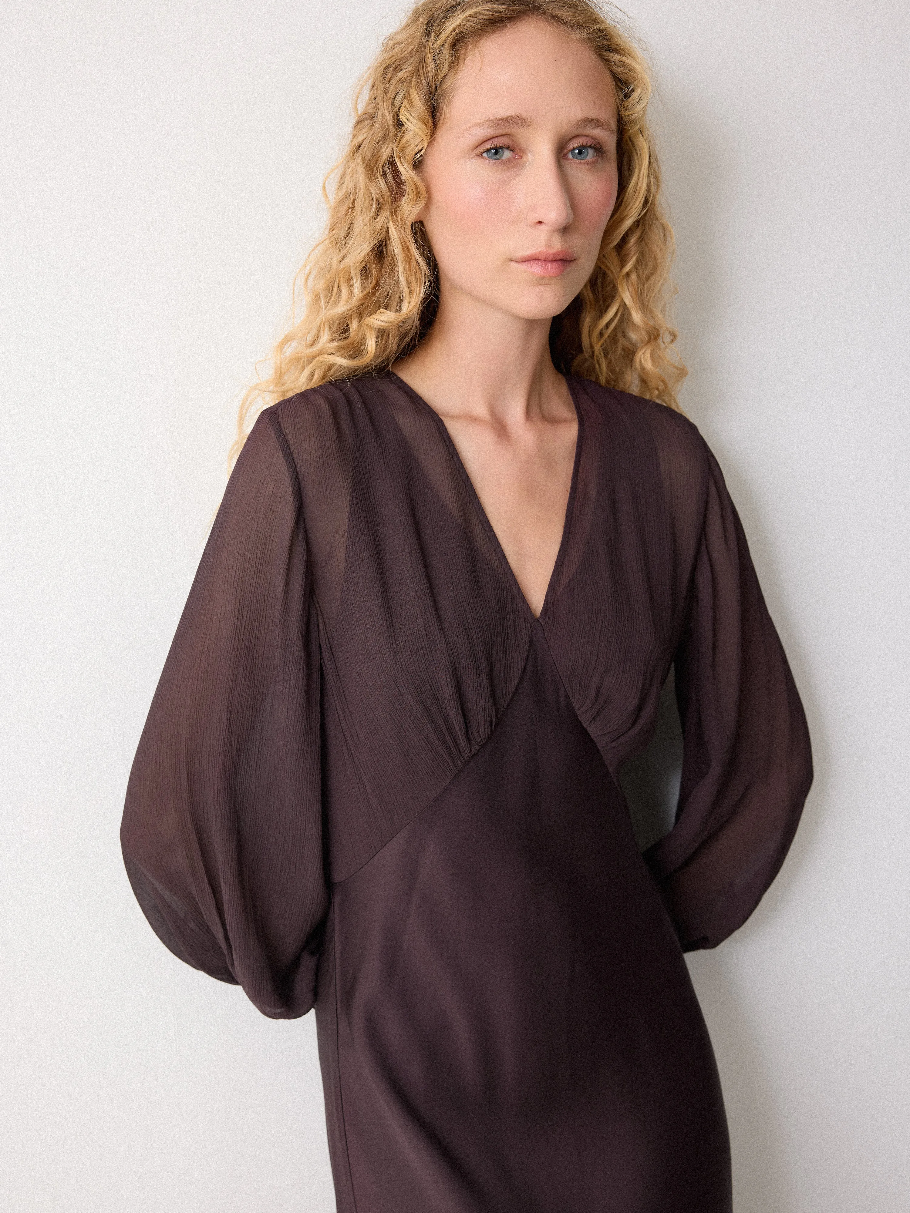 Long Sleeve Bias Dress | Purple sold by Jigsaw product image thumbnail 3