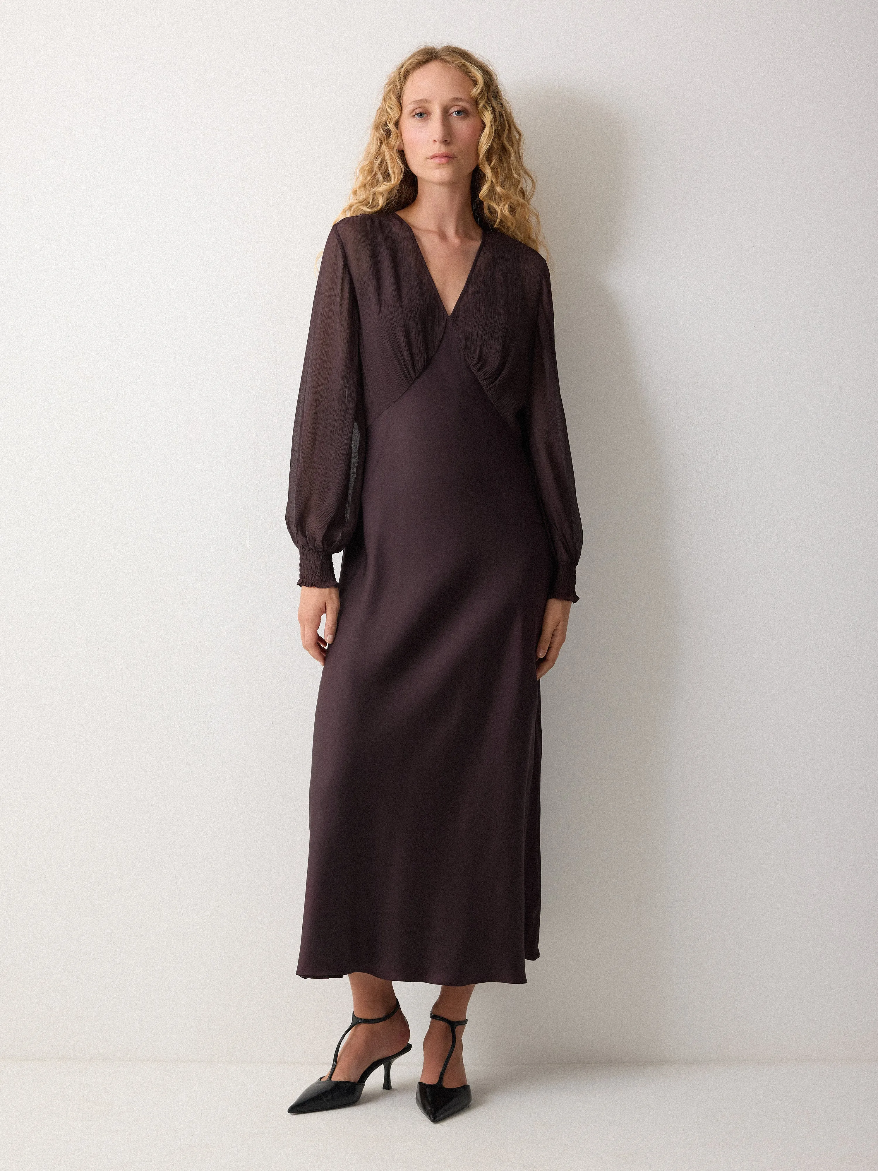 Long Sleeve Bias Dress | Purple sold by Jigsaw product image thumbnail 4