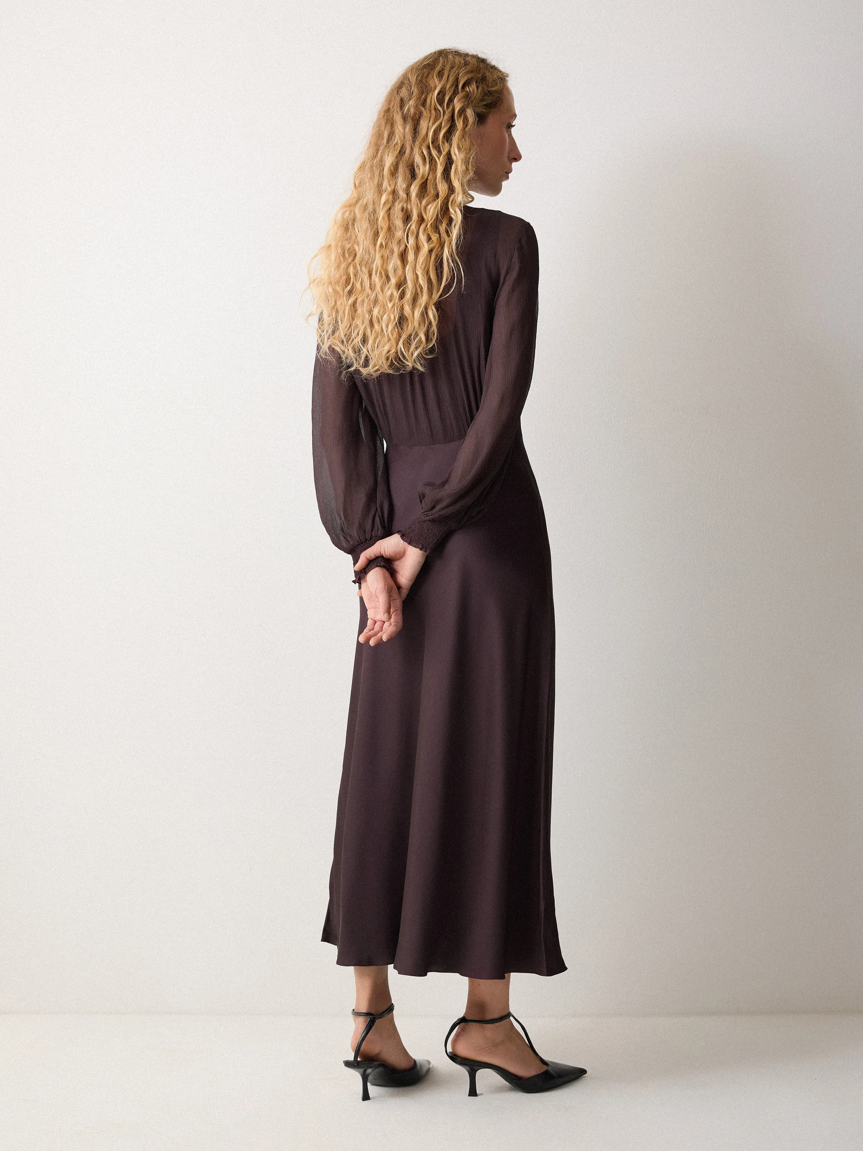 Long Sleeve Bias Dress | Purple sold by Jigsaw product image thumbnail 5