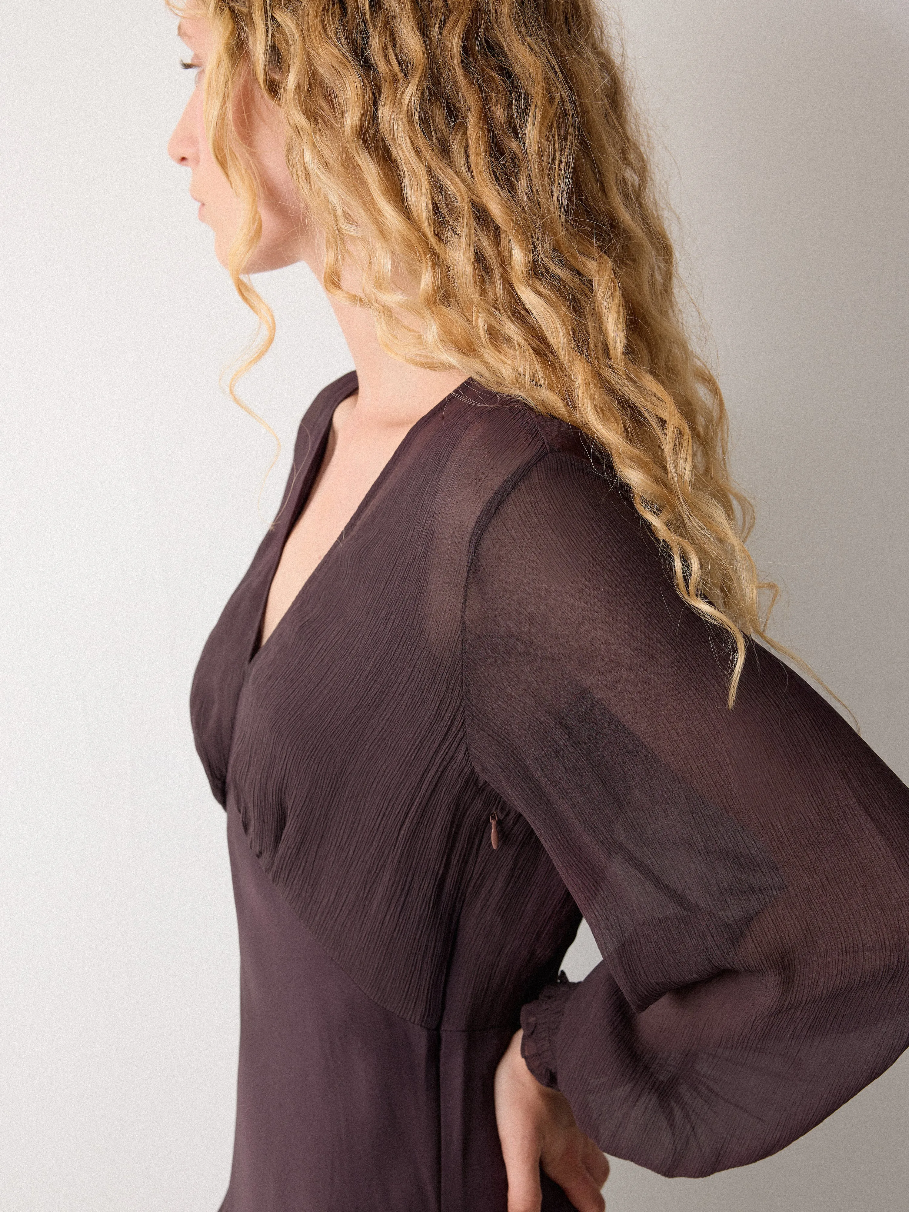 Long Sleeve Bias Dress | Purple sold by Jigsaw product image thumbnail 2
