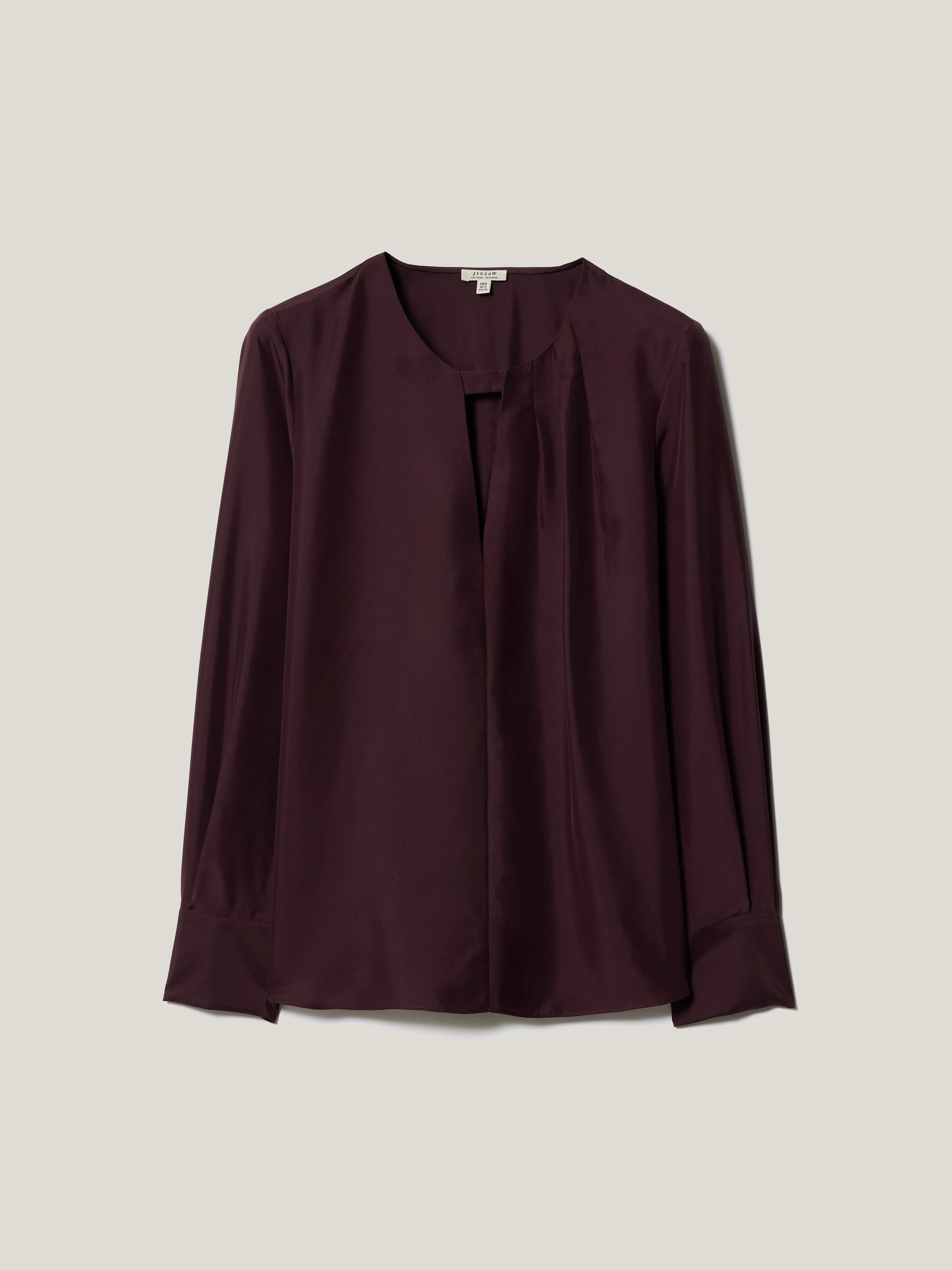 Pleated Neck Silk Shirt | Purple sold by Jigsaw product image thumbnail 5
