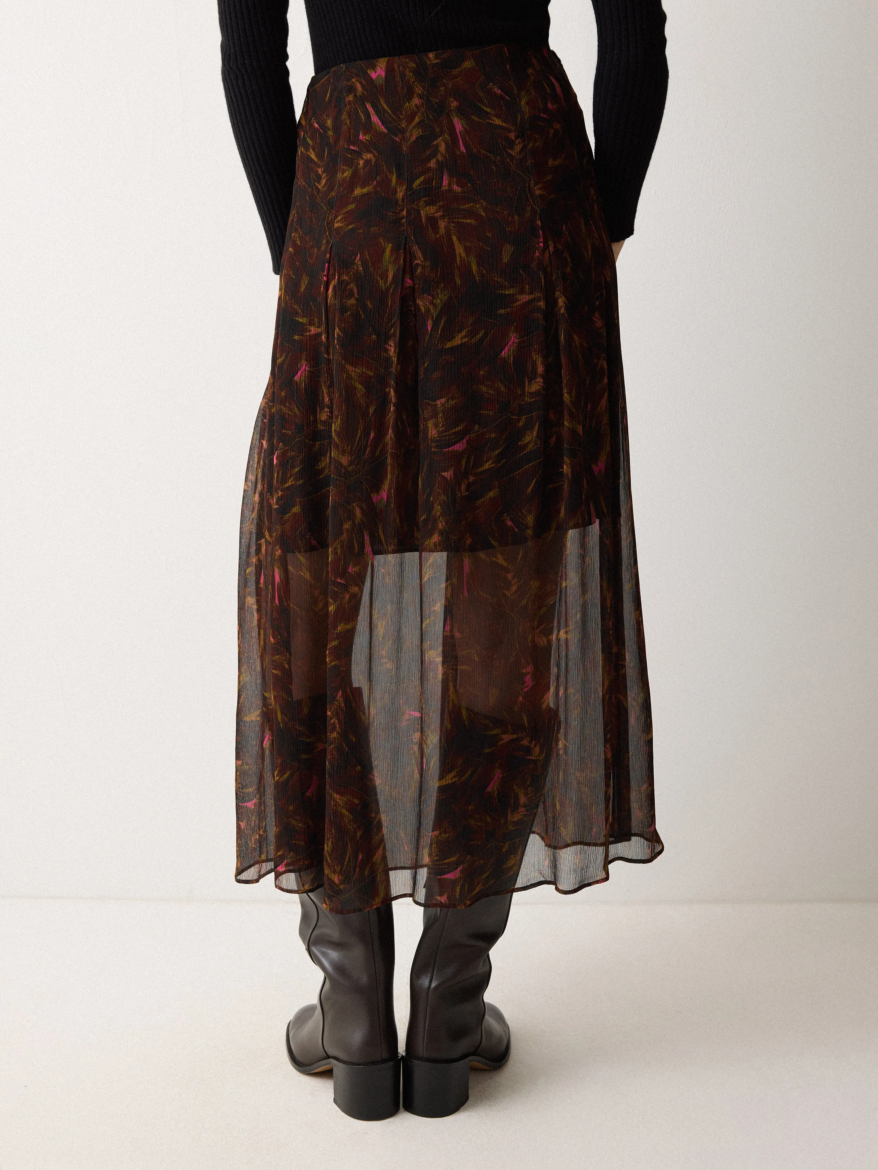 Wild Feather Midi Skirt | Brown sold by Jigsaw product image thumbnail 4