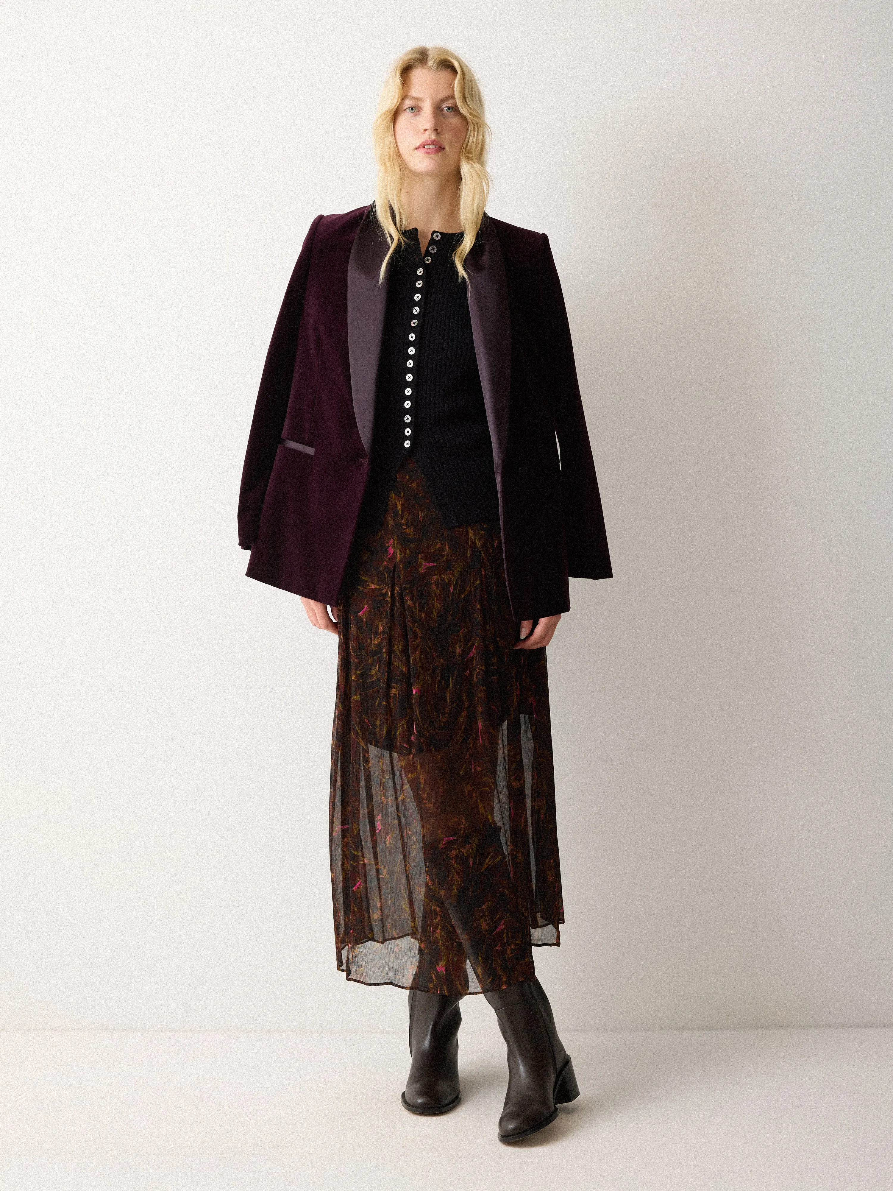 Wild Feather Midi Skirt | Brown sold by Jigsaw