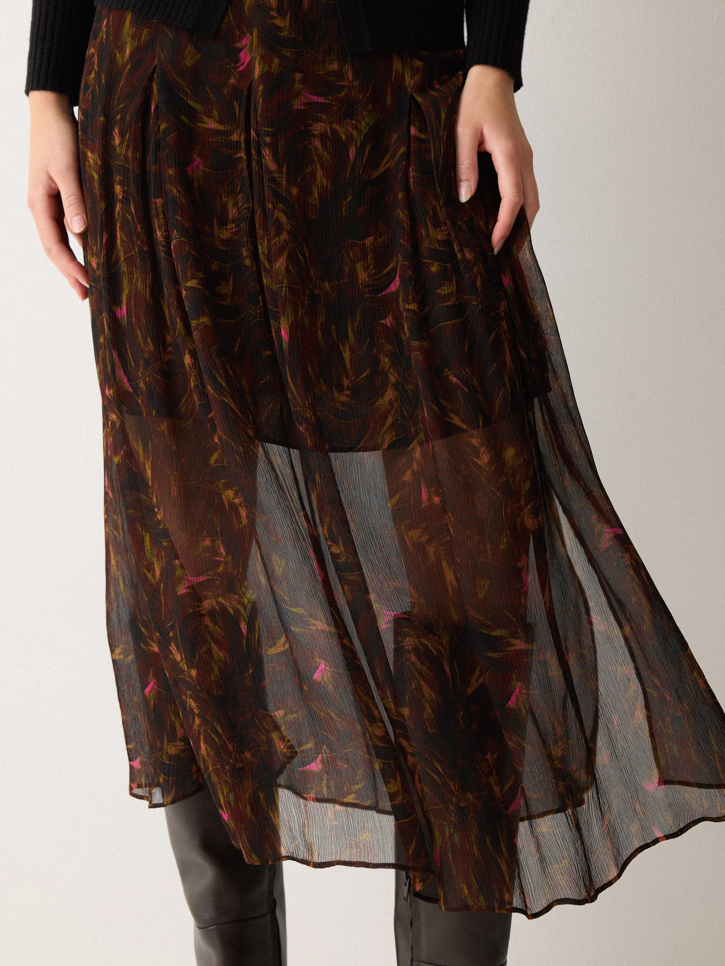 Wild Feather Midi Skirt | Brown sold by Jigsaw product image thumbnail 2