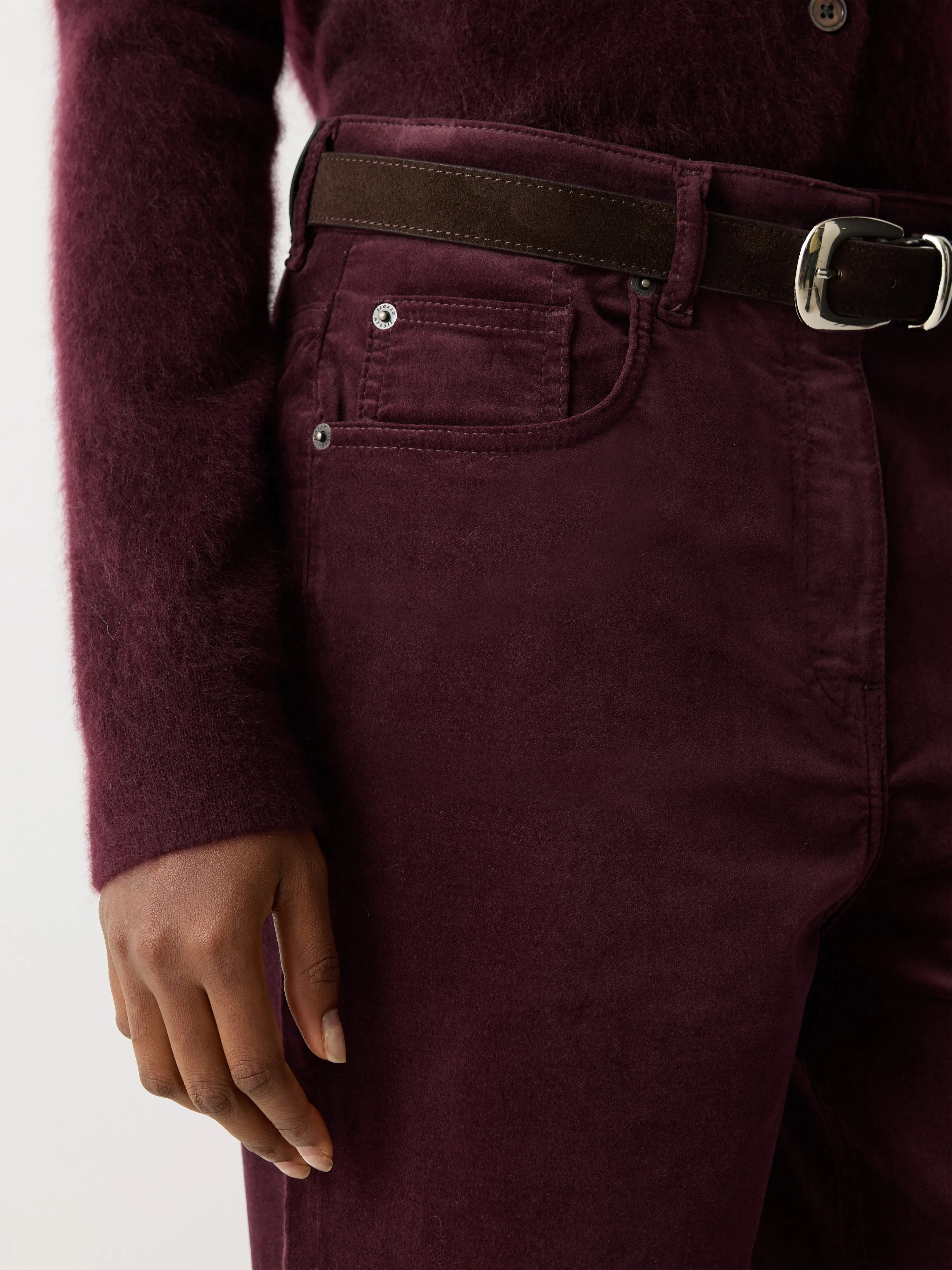 Delmont Velvet Tapered Jean | Purple sold by Jigsaw product image thumbnail 4