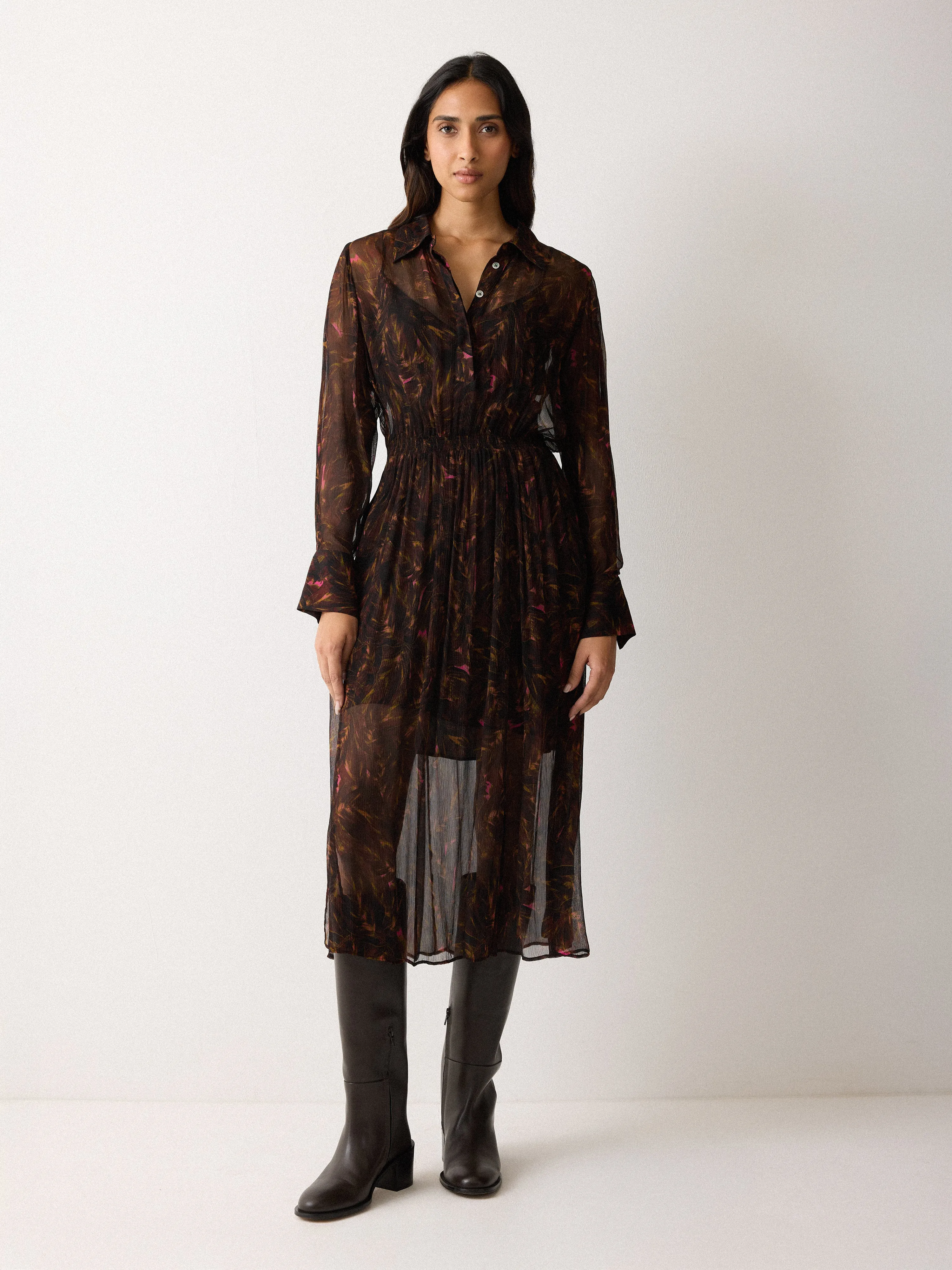 Wild Feather Shirt Dress | Brown sold by Jigsaw product image thumbnail 4