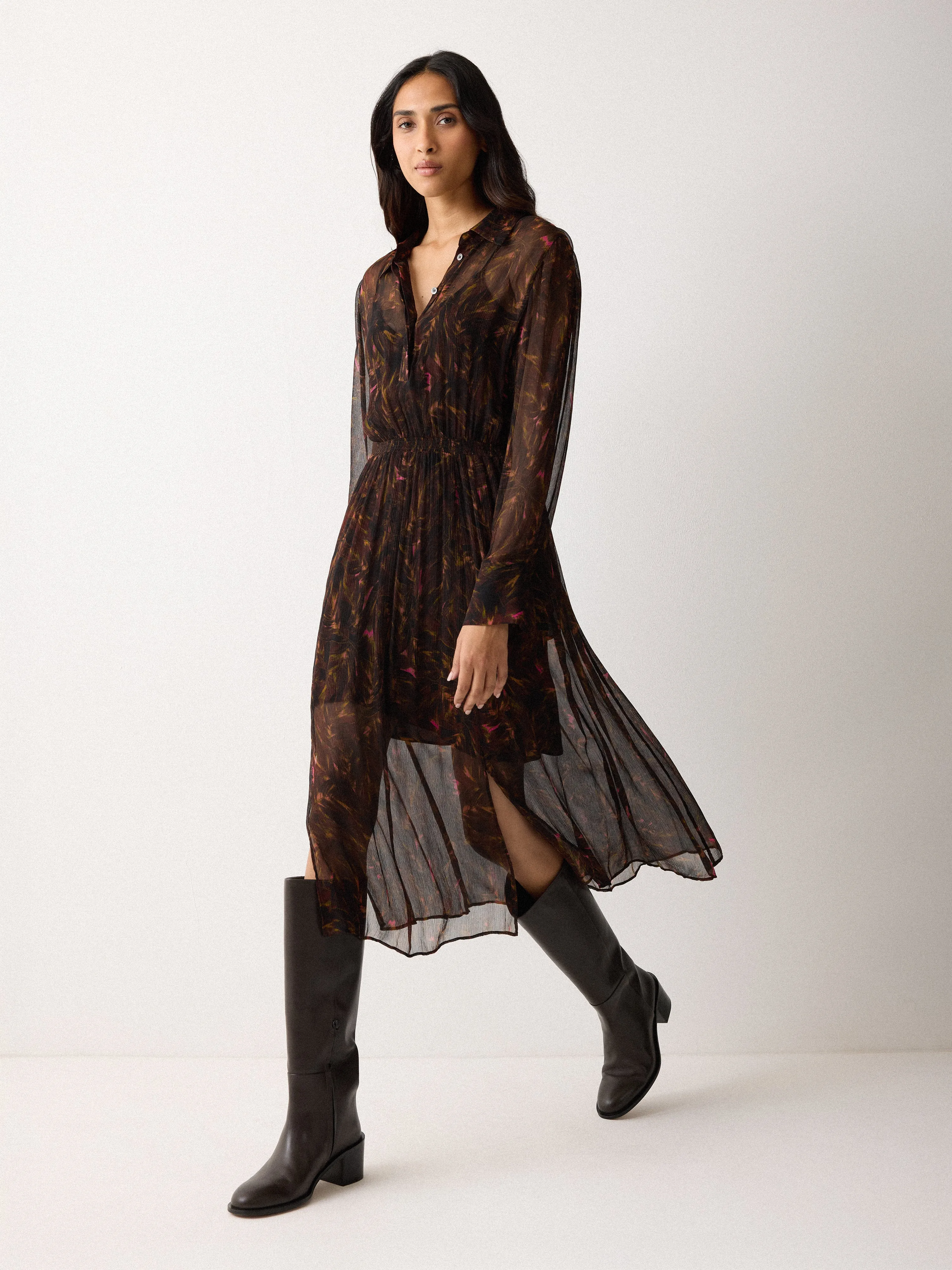 Wild Feather Shirt Dress | Brown sold by Jigsaw