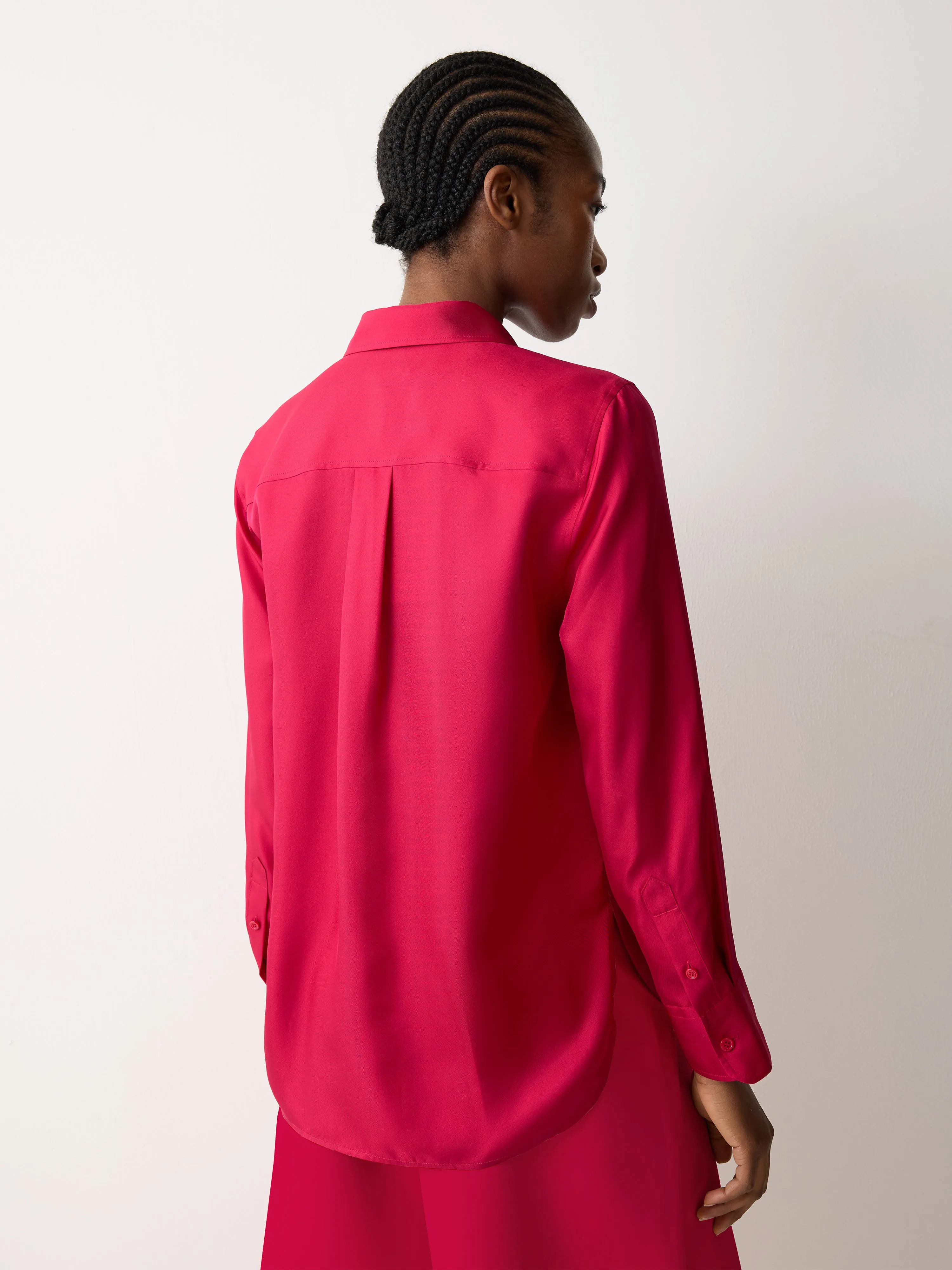 Silk Twill Classic Shirt | Pink sold by Jigsaw product image thumbnail 4