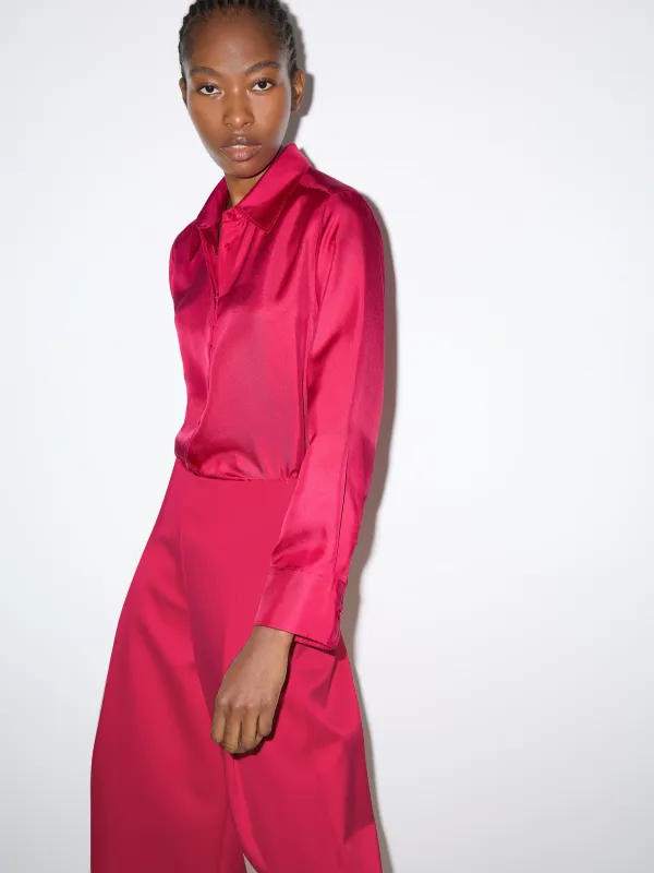 Silk Twill Classic Shirt | Pink sold by Jigsaw