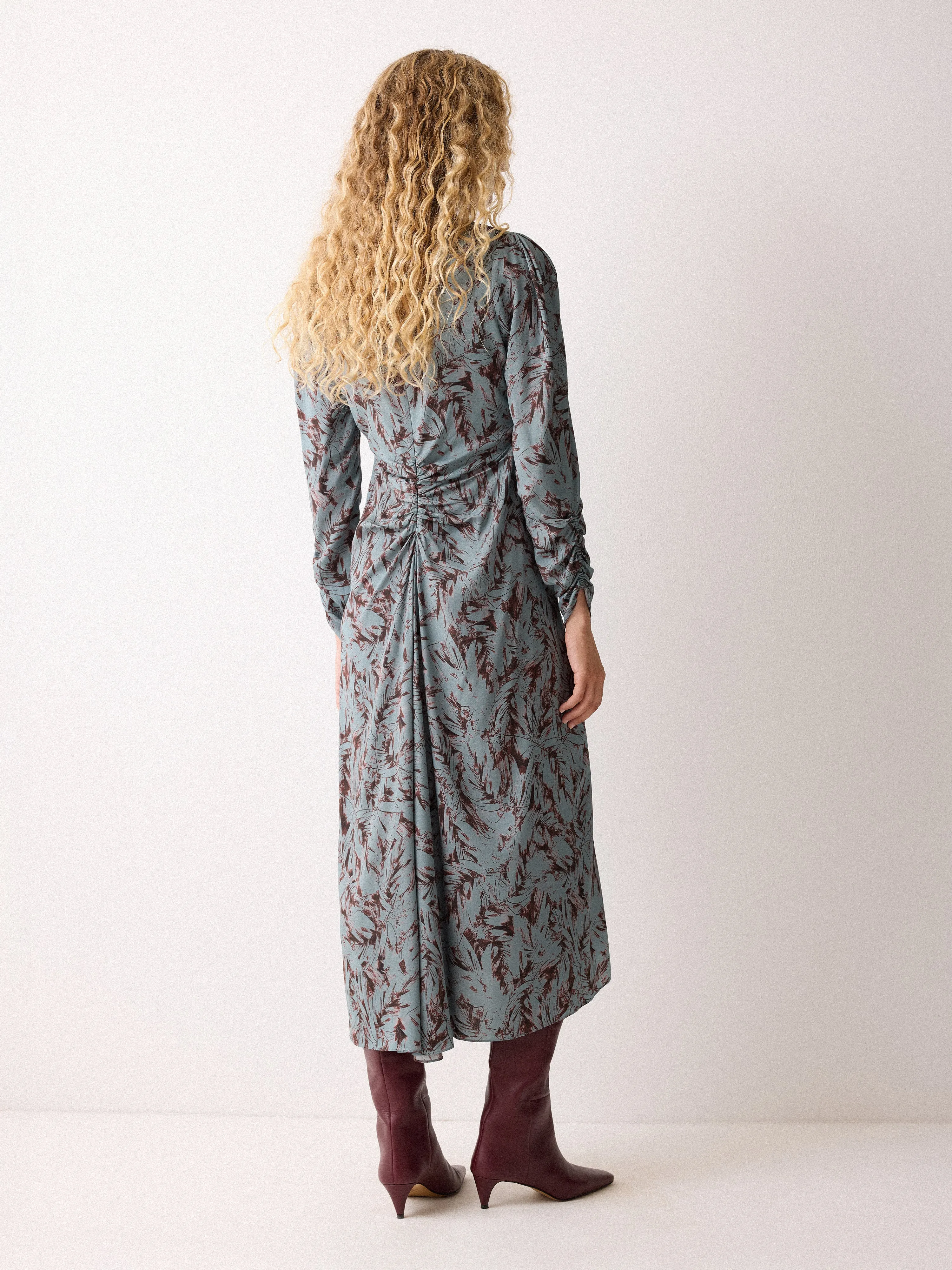 Wild Feather Gathered Dress | Blue sold by Jigsaw product image thumbnail 5