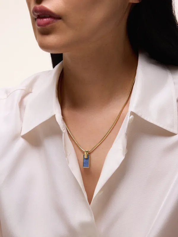 Denim Opal Pendant Necklace | Blue sold by Jigsaw
