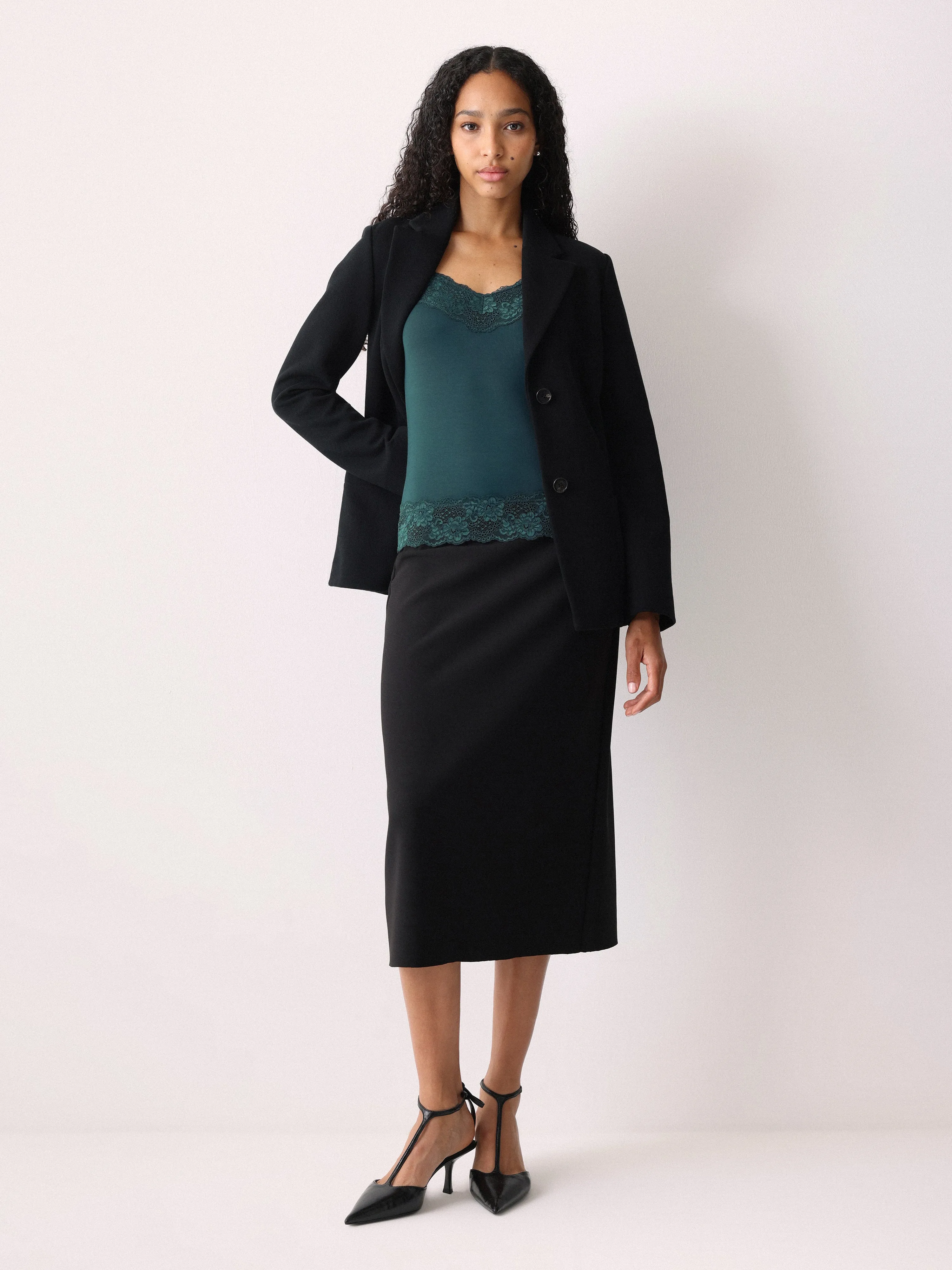 Modal Lace Vest | Sovereign Green sold by Jigsaw product image thumbnail 4