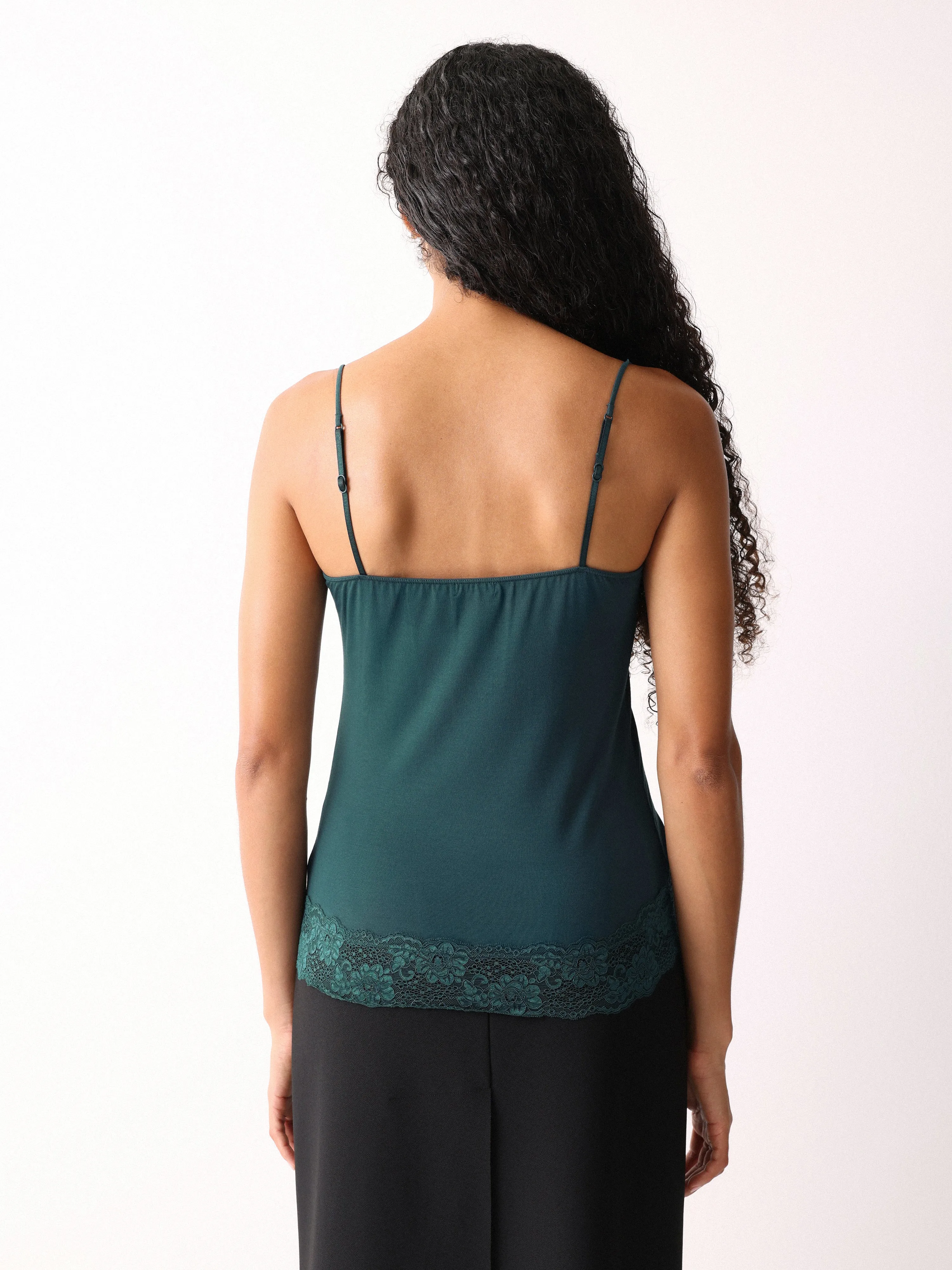 Modal Lace Vest | Sovereign Green sold by Jigsaw