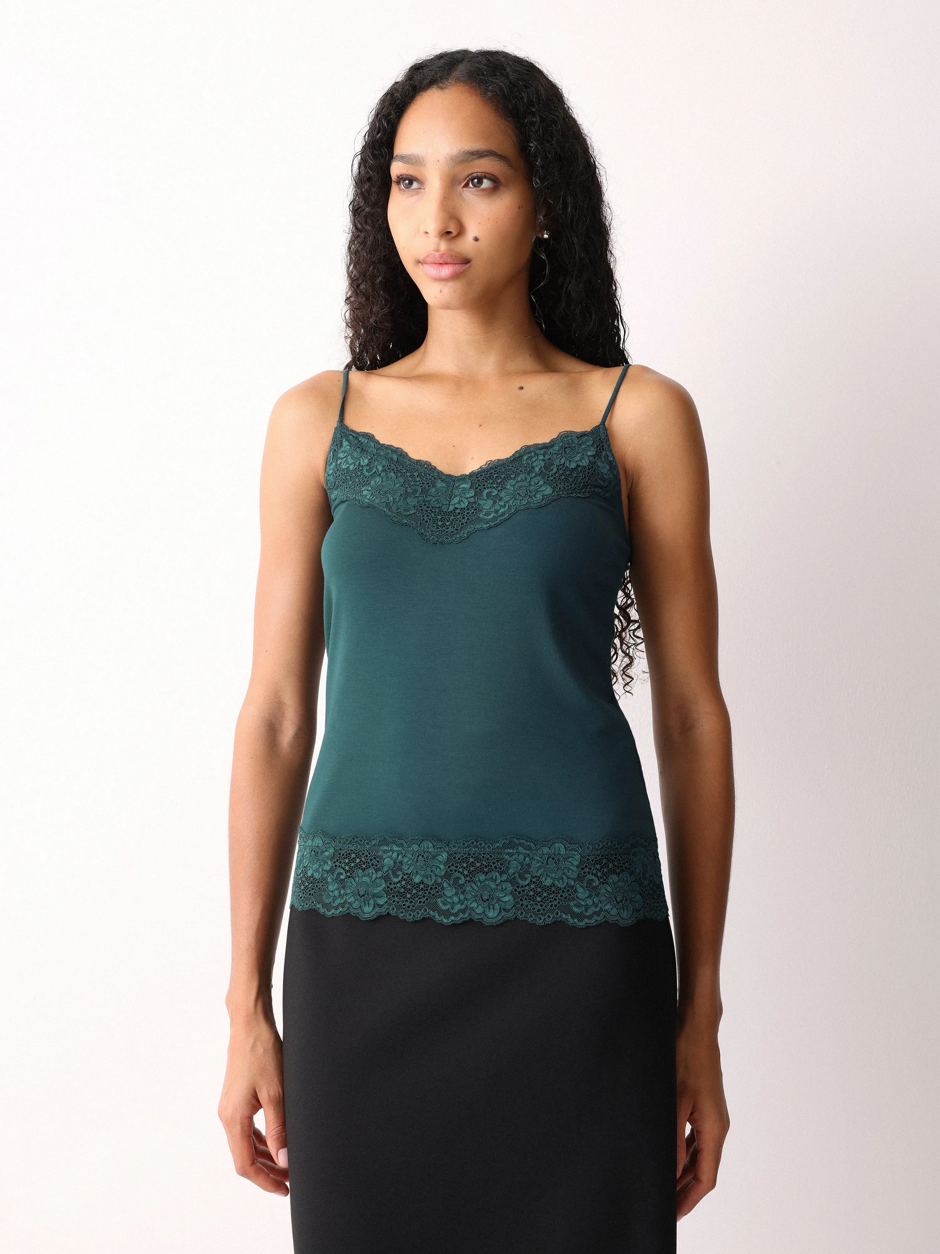 Modal Lace Vest | Sovereign Green sold by Jigsaw product image thumbnail 2