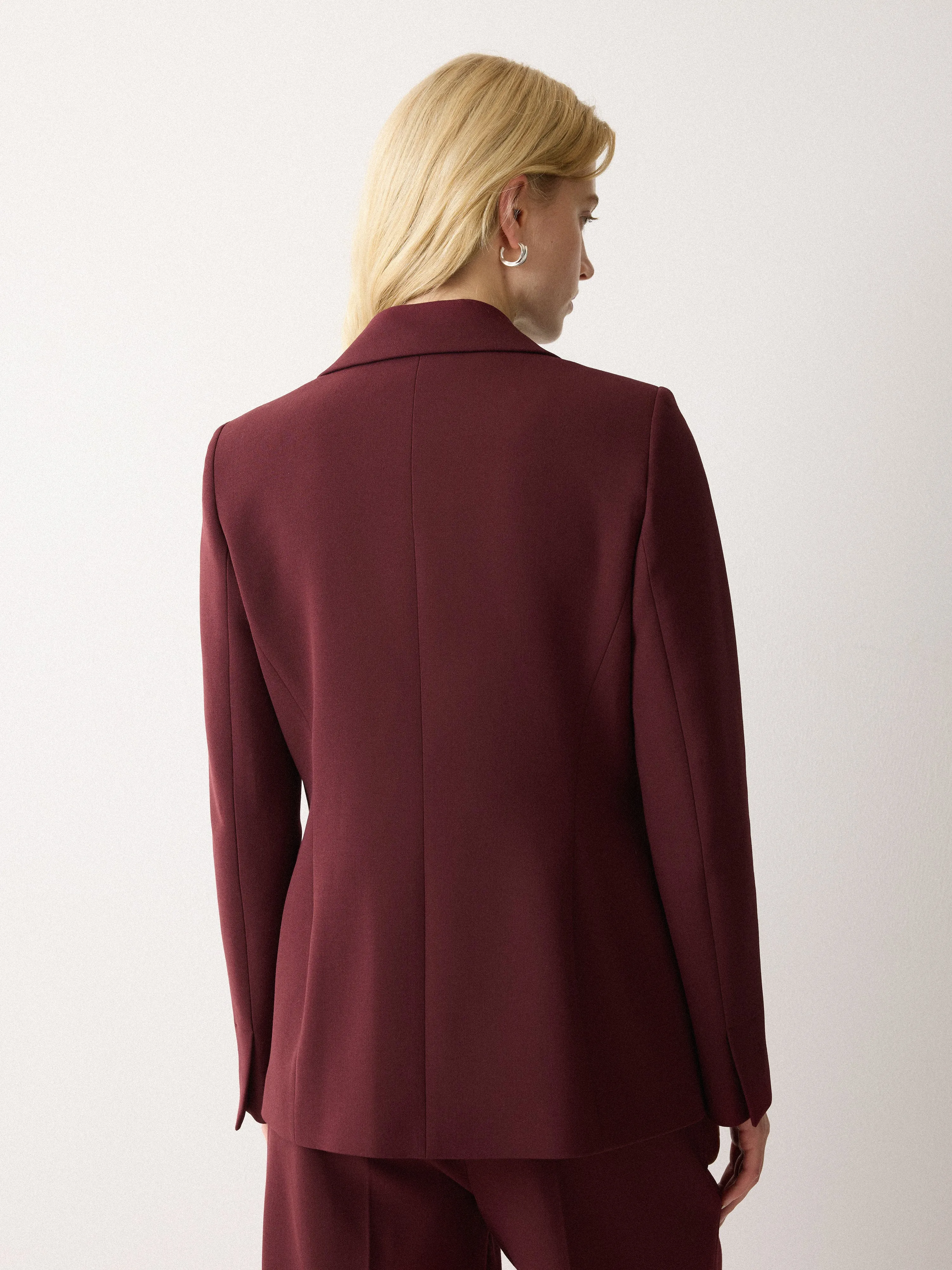 Kenley Compact Blazer | Burgundy sold by Jigsaw product image thumbnail 4