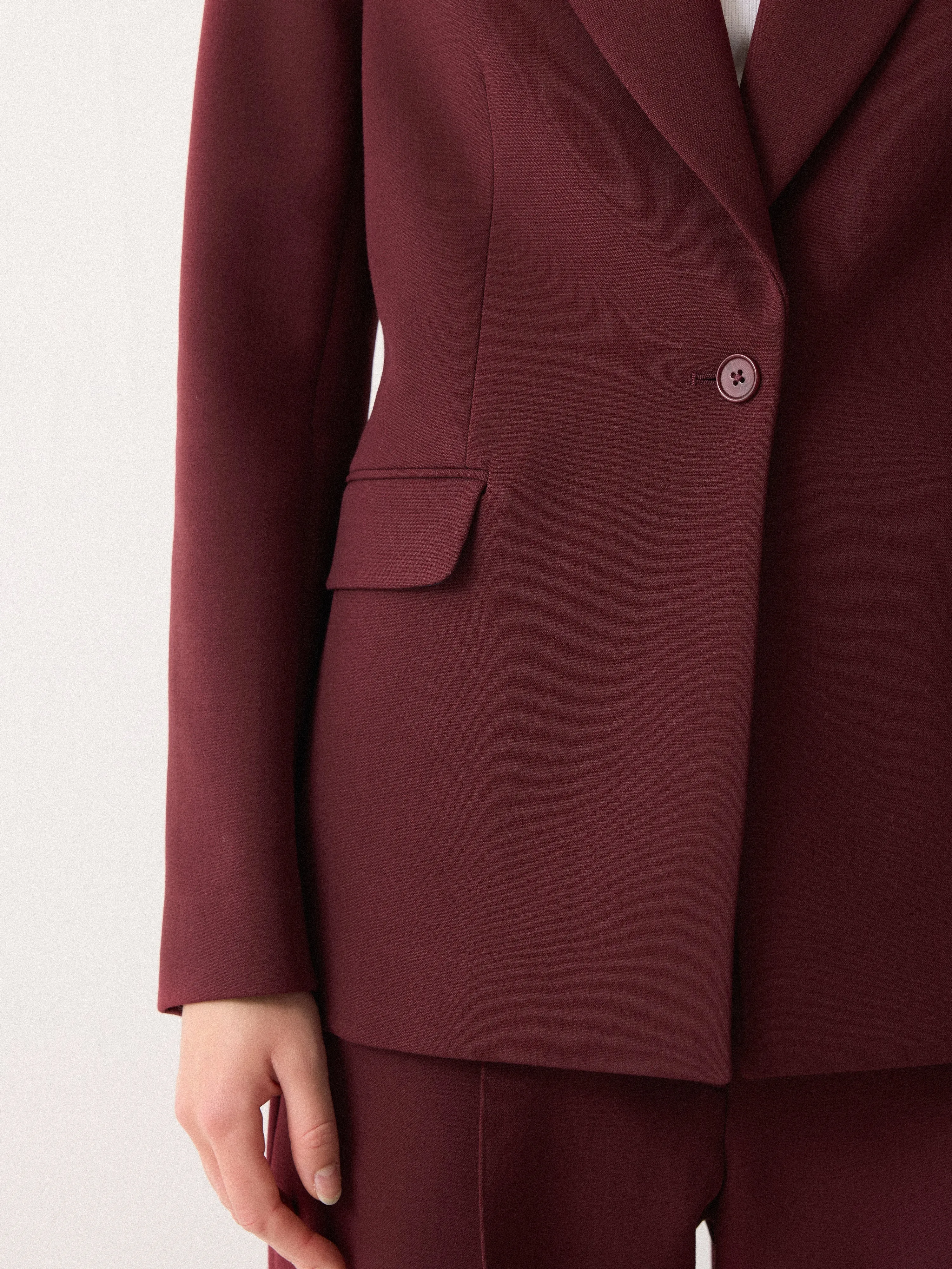 Kenley Compact Blazer | Burgundy sold by Jigsaw product image thumbnail 3