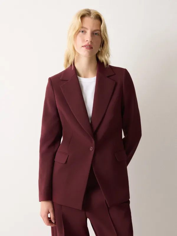 Kenley Compact Blazer | Burgundy sold by Jigsaw