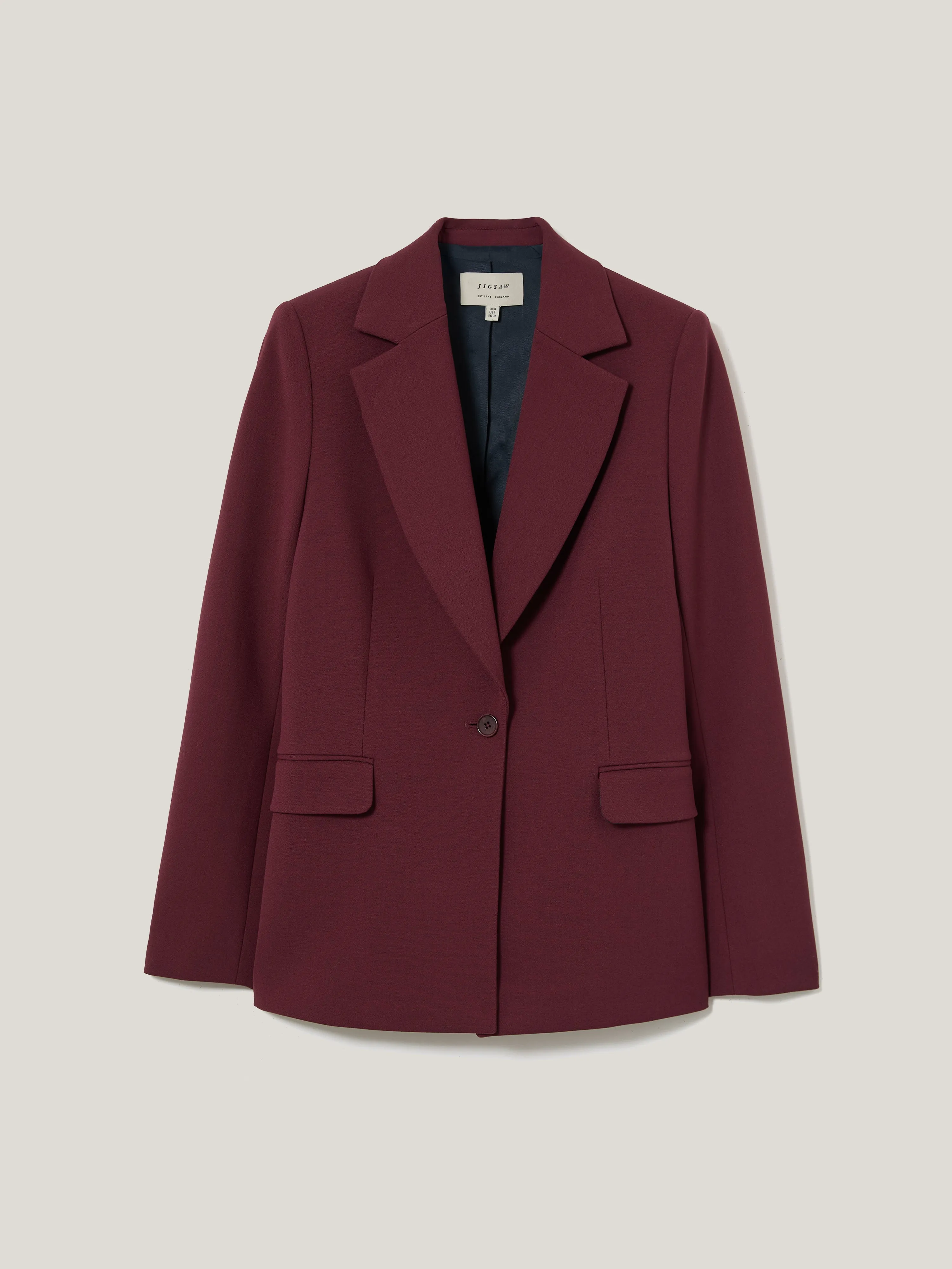 Kenley Compact Blazer | Burgundy sold by Jigsaw product image thumbnail 5