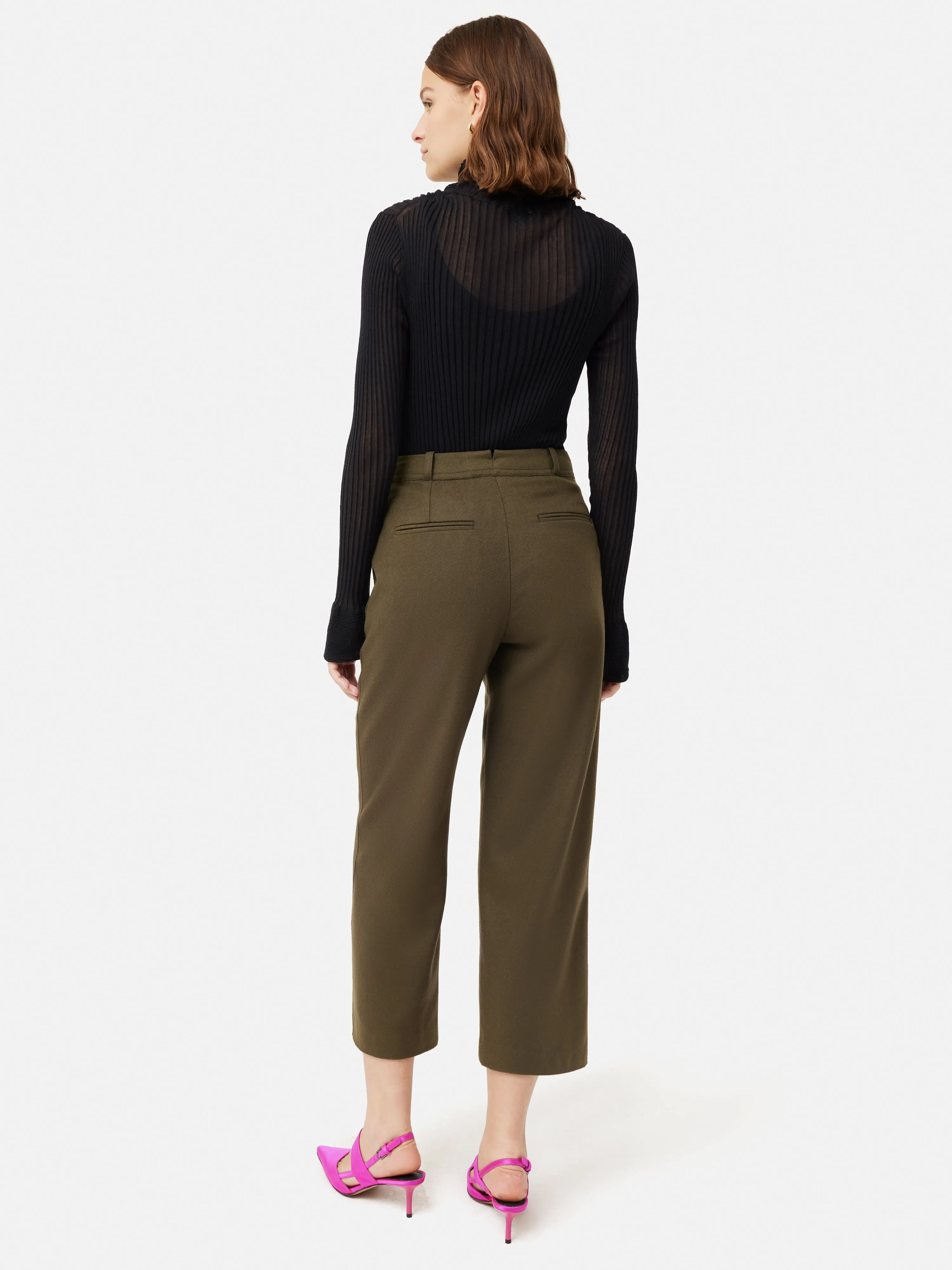 Dale Brushed Flannel Trouser | Green sold by Jigsaw product image thumbnail 5