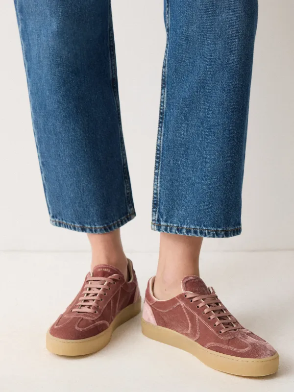Portland Velvet Trainer | Pink sold by Jigsaw