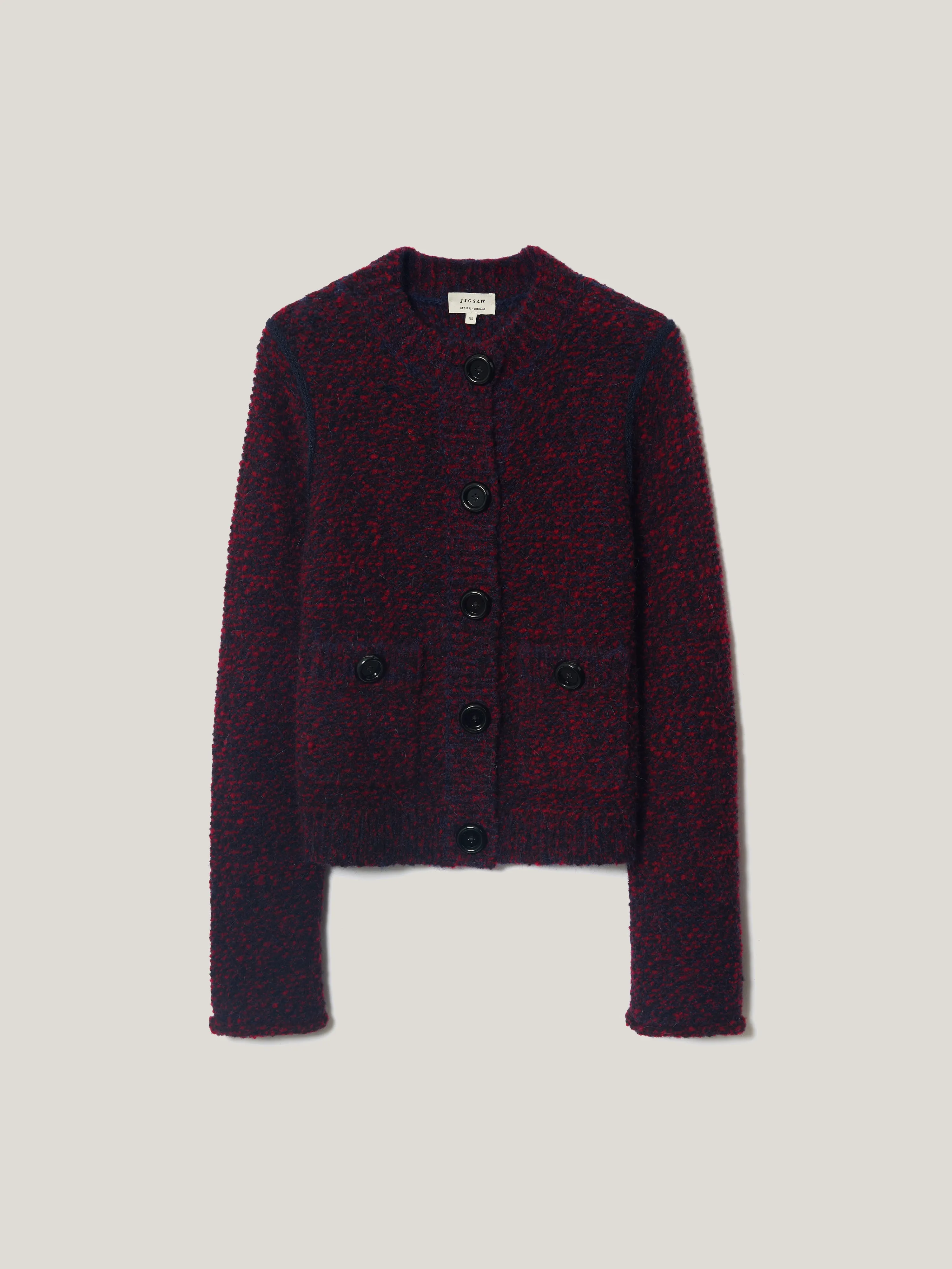 Tweed Neat Knitted Jacket | Red sold by Jigsaw product image thumbnail 5