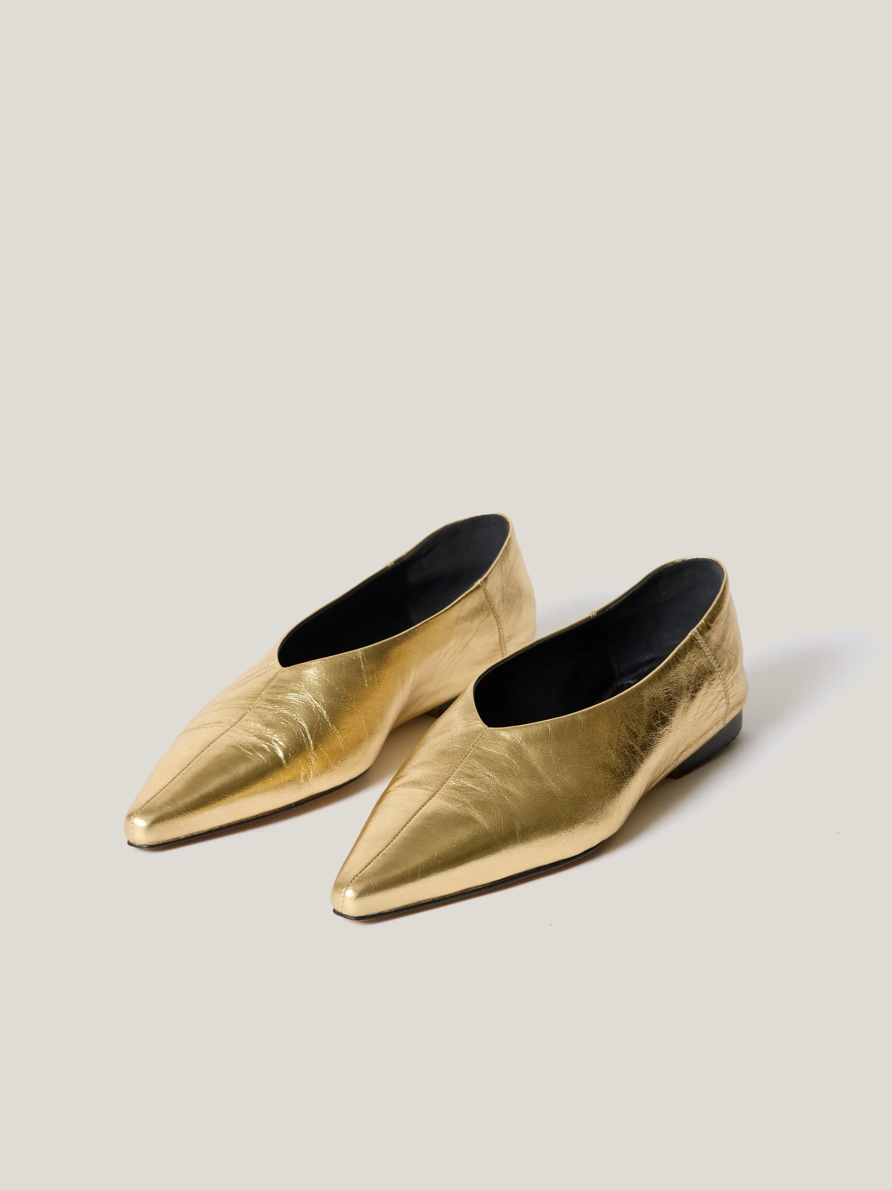 Linnie Flat Pointed Ballerina | Gold sold by Jigsaw product image thumbnail 3
