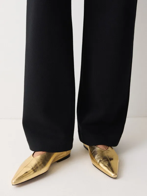 Linnie Flat Pointed Ballerina | Gold sold by Jigsaw