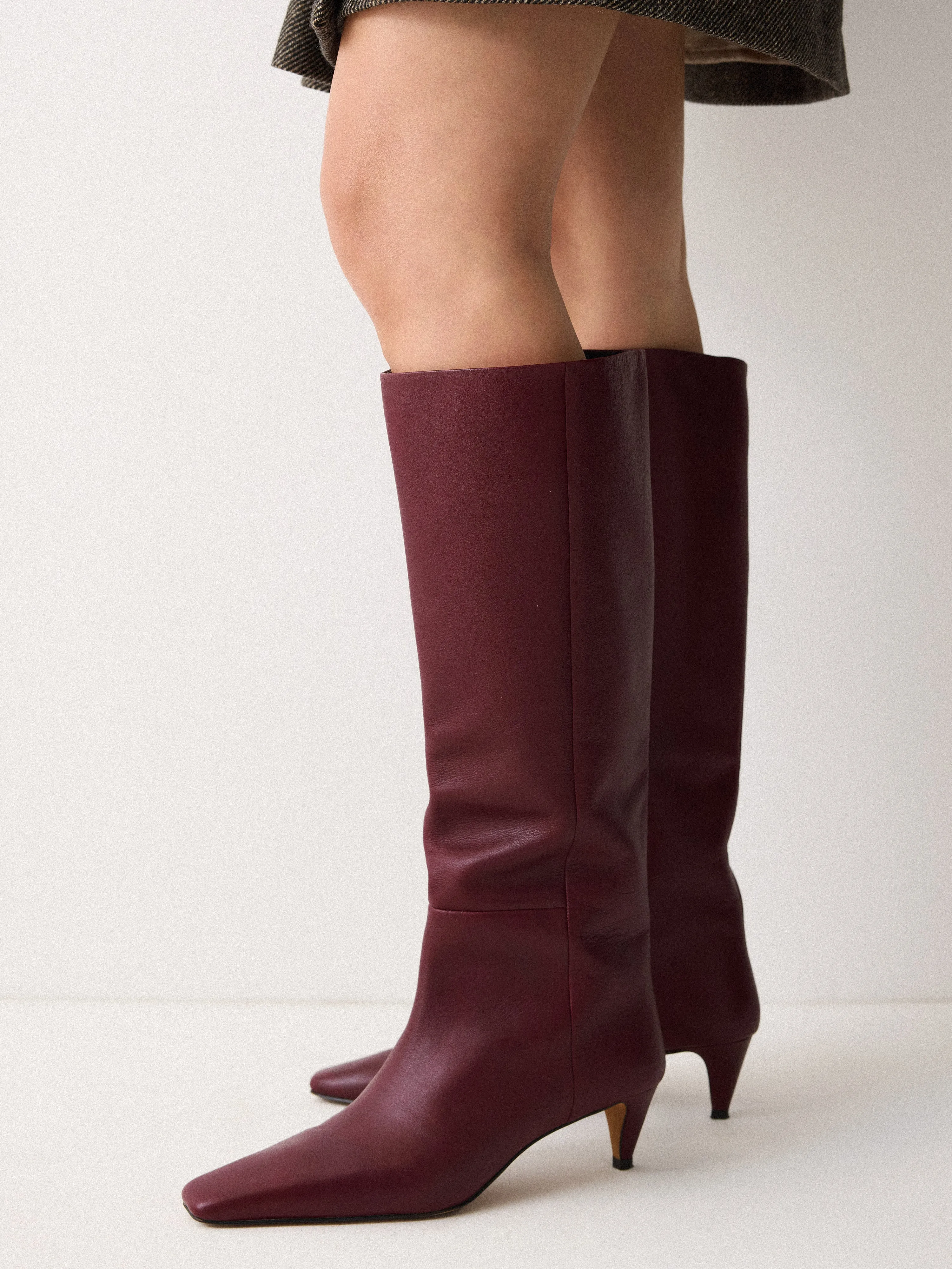 Leather Bobbi Knee High Boot | Burgundy sold by Jigsaw product image thumbnail 3