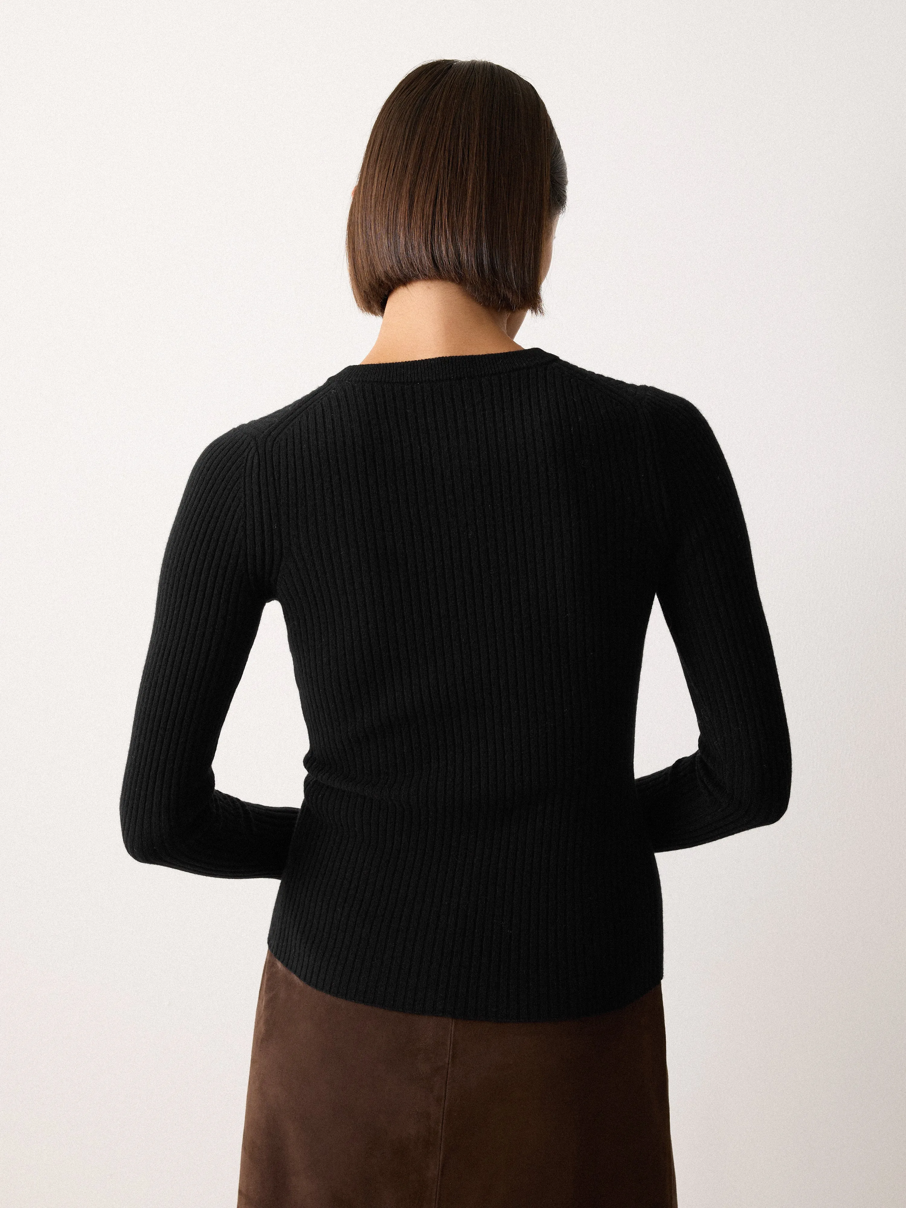 Multi Button Rib Knit Cardigan | Black sold by Jigsaw product image thumbnail 4