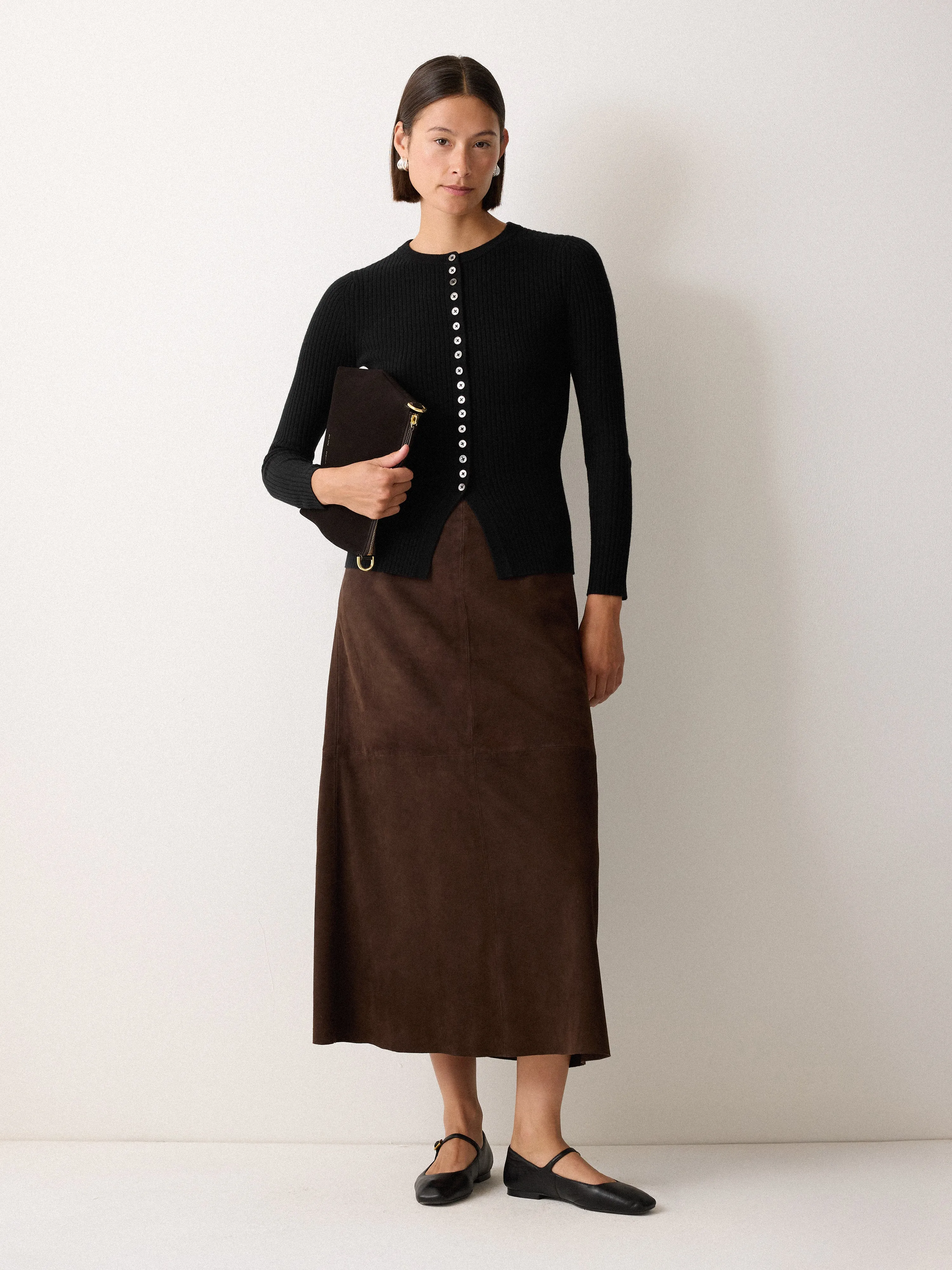 Multi Button Rib Knit Cardigan | Black sold by Jigsaw product image thumbnail 2