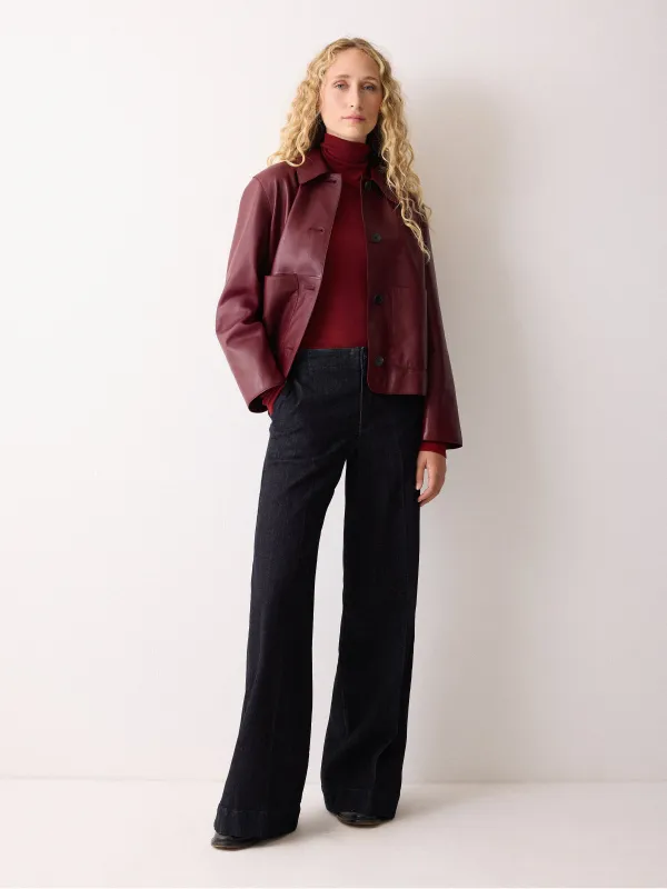 Wool Jersey Polo Neck Top | Red sold by Jigsaw