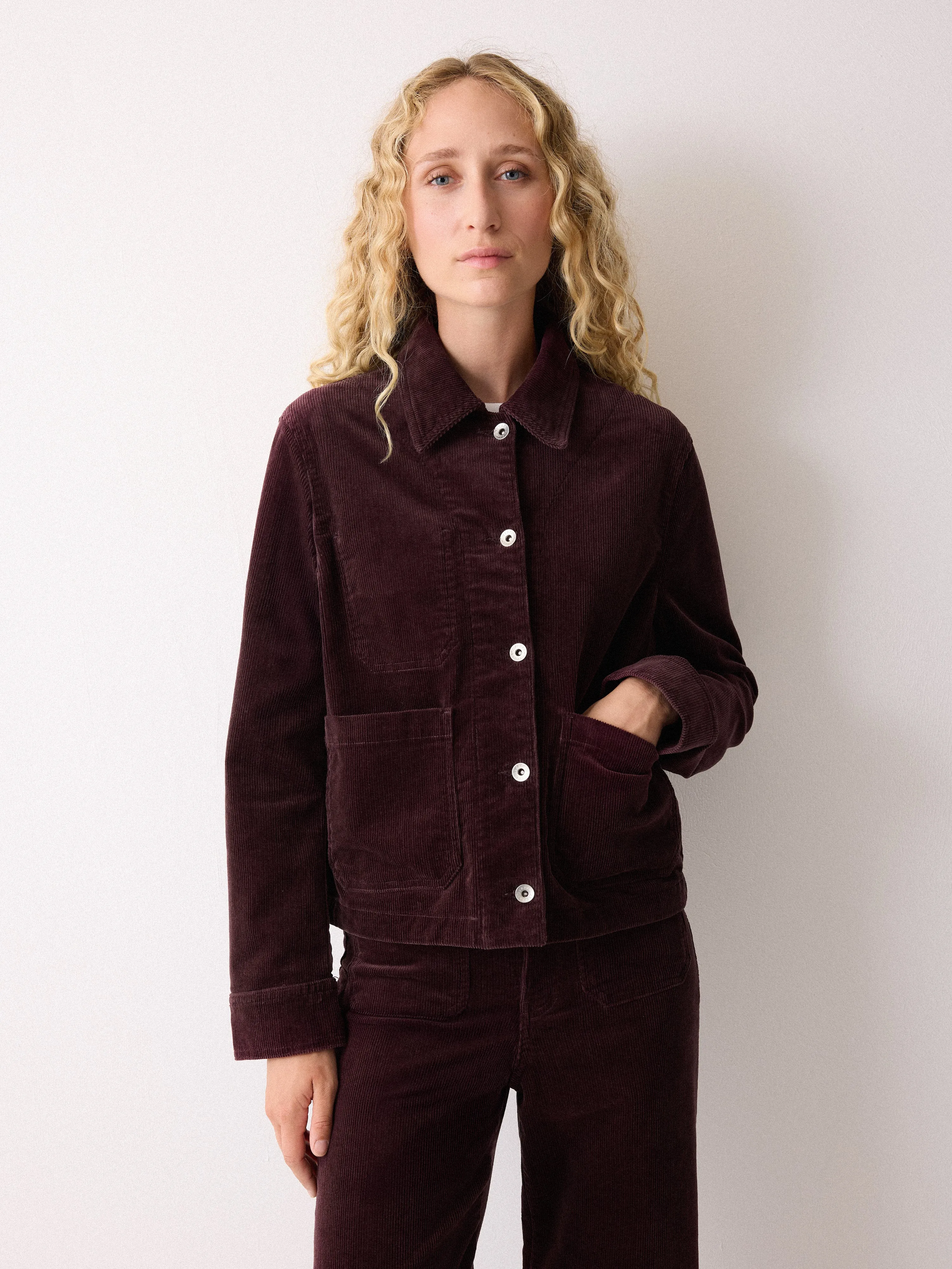 Cord Patch Pocket Jacket | Purple sold by Jigsaw product image thumbnail 4