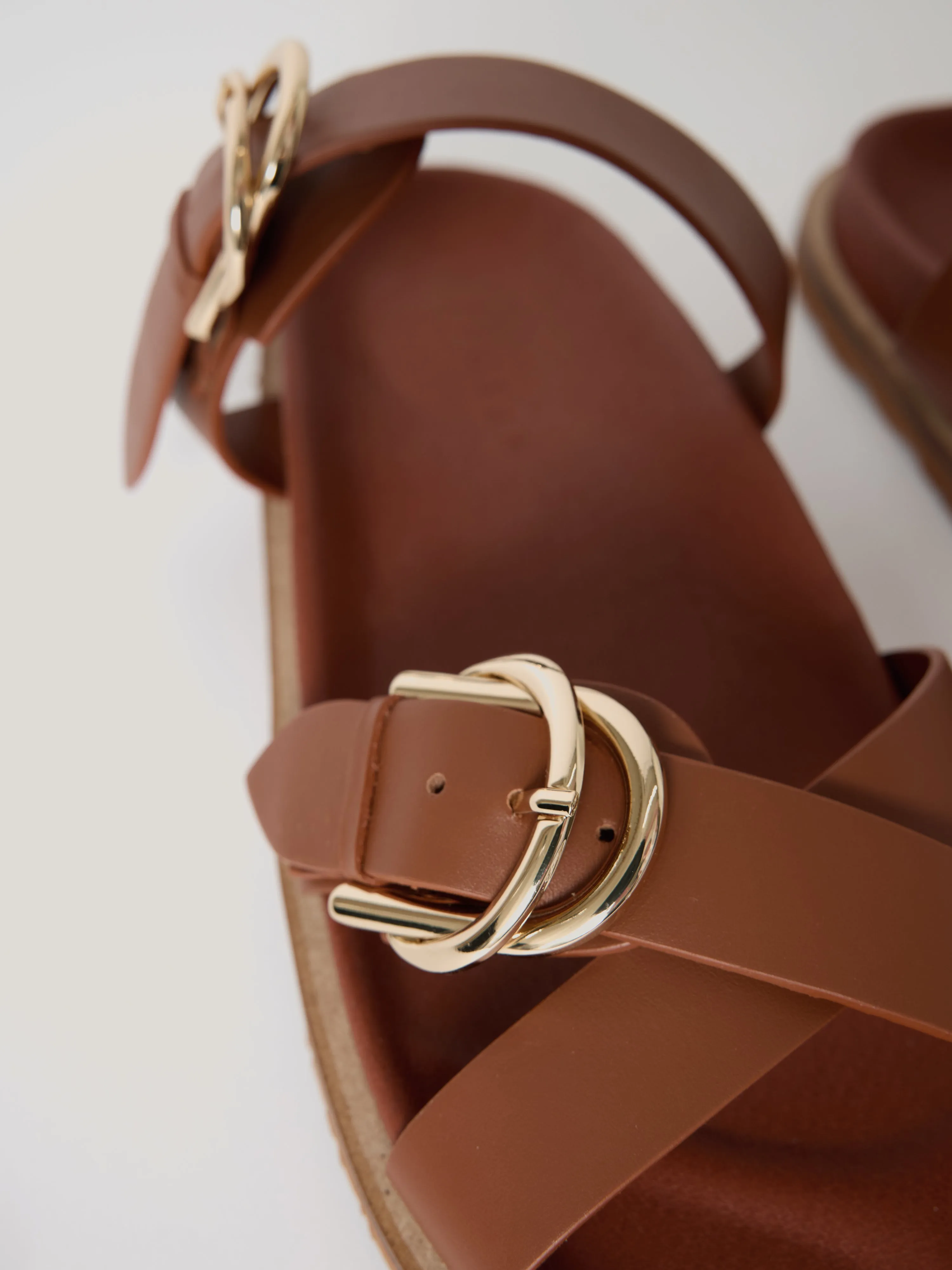 Buckle Detail Footbed Sandal | Tan sold by Jigsaw product image thumbnail 4