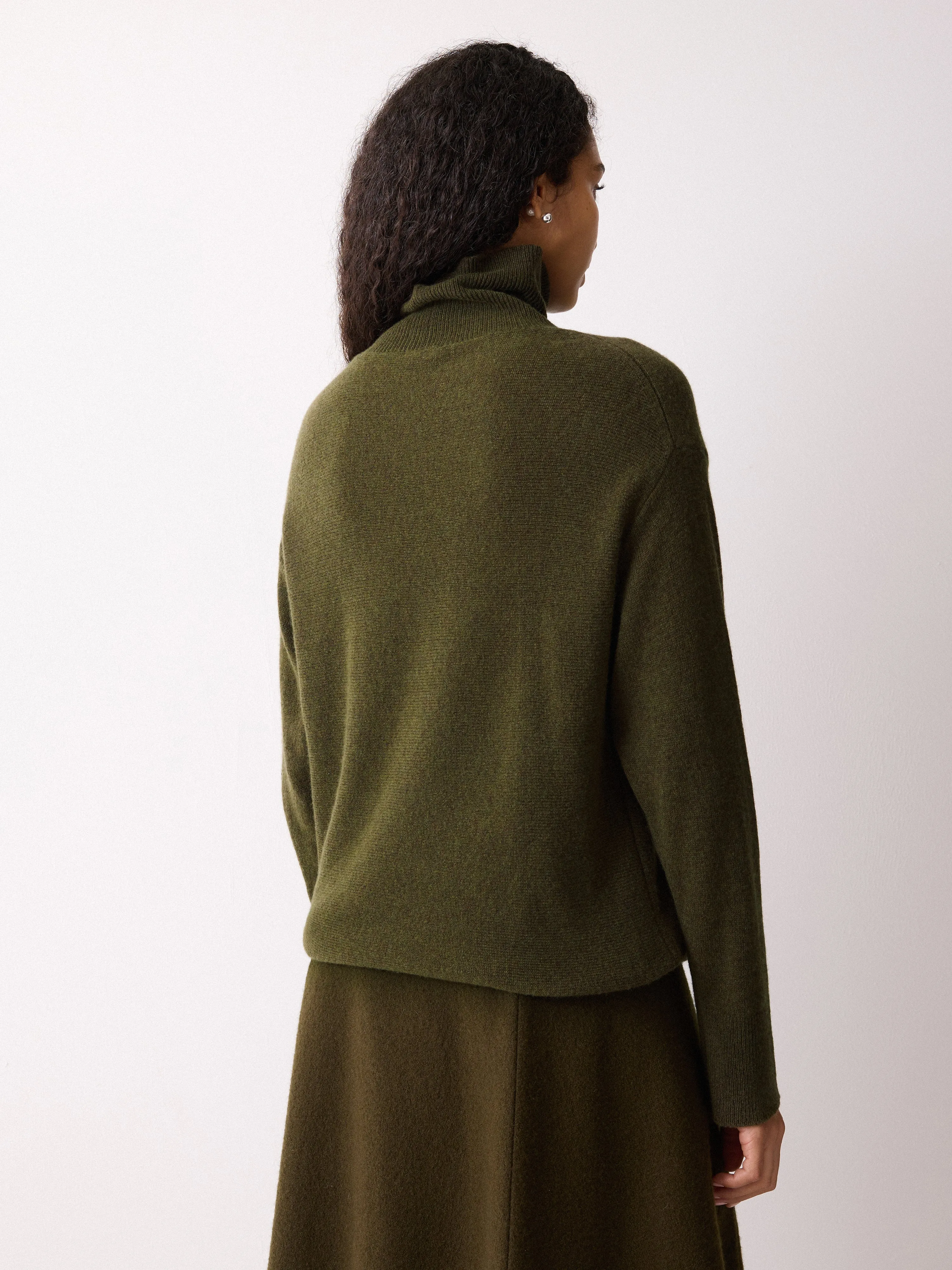Wool Blend Cocoon Turtle Neck Jumper | Khaki sold by Jigsaw product image thumbnail 3