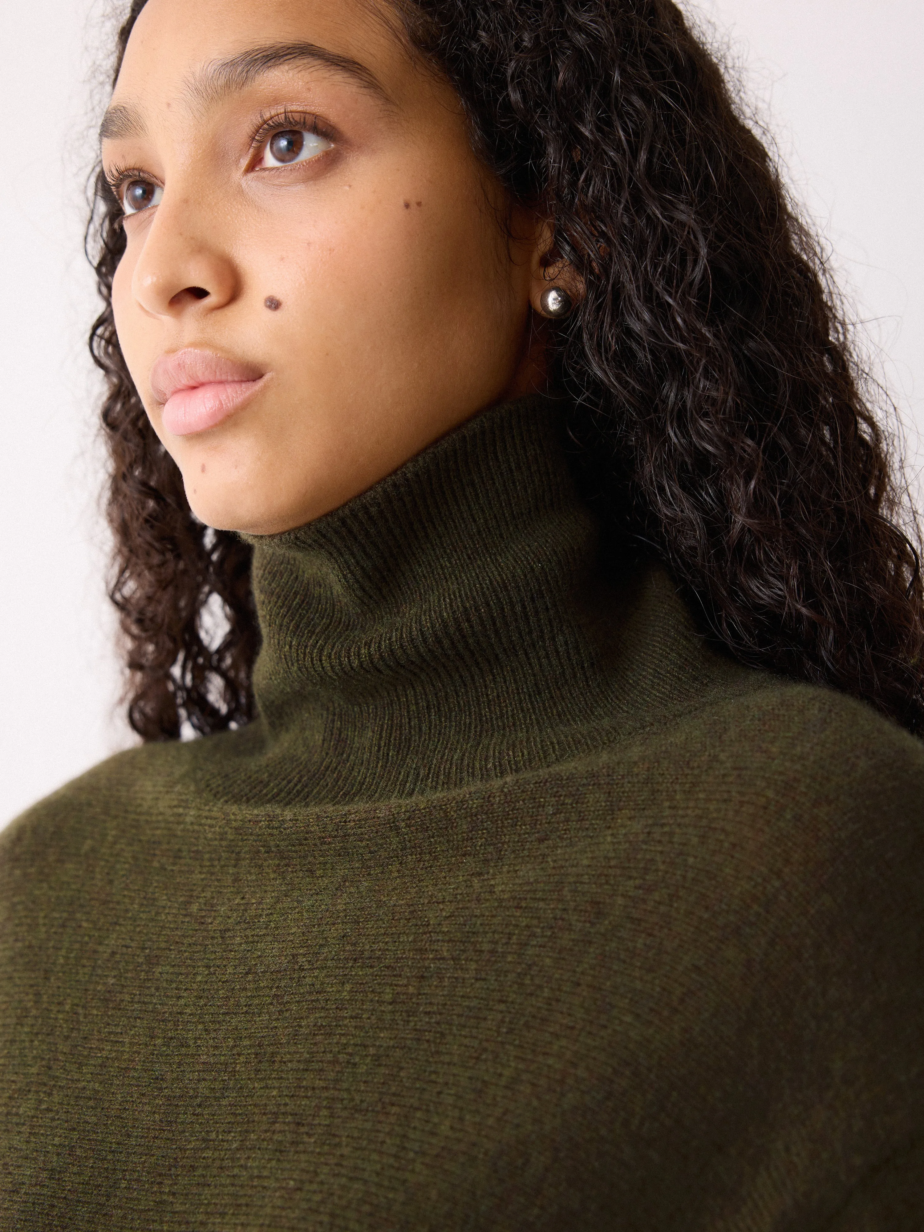 Wool Blend Cocoon Turtle Neck Jumper | Khaki sold by Jigsaw product image thumbnail 4