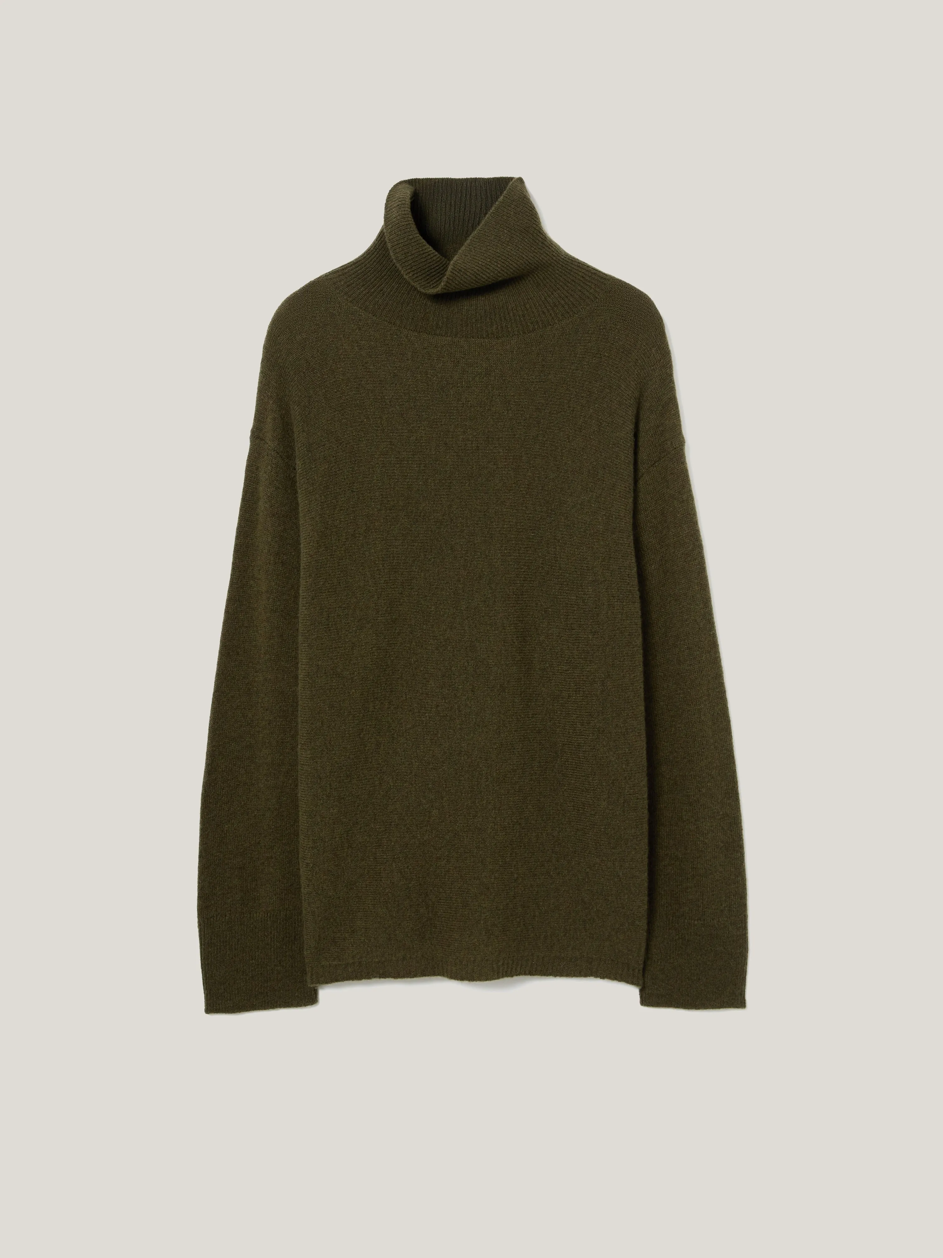 Wool Blend Cocoon Turtle Neck Jumper | Khaki sold by Jigsaw product image thumbnail 5