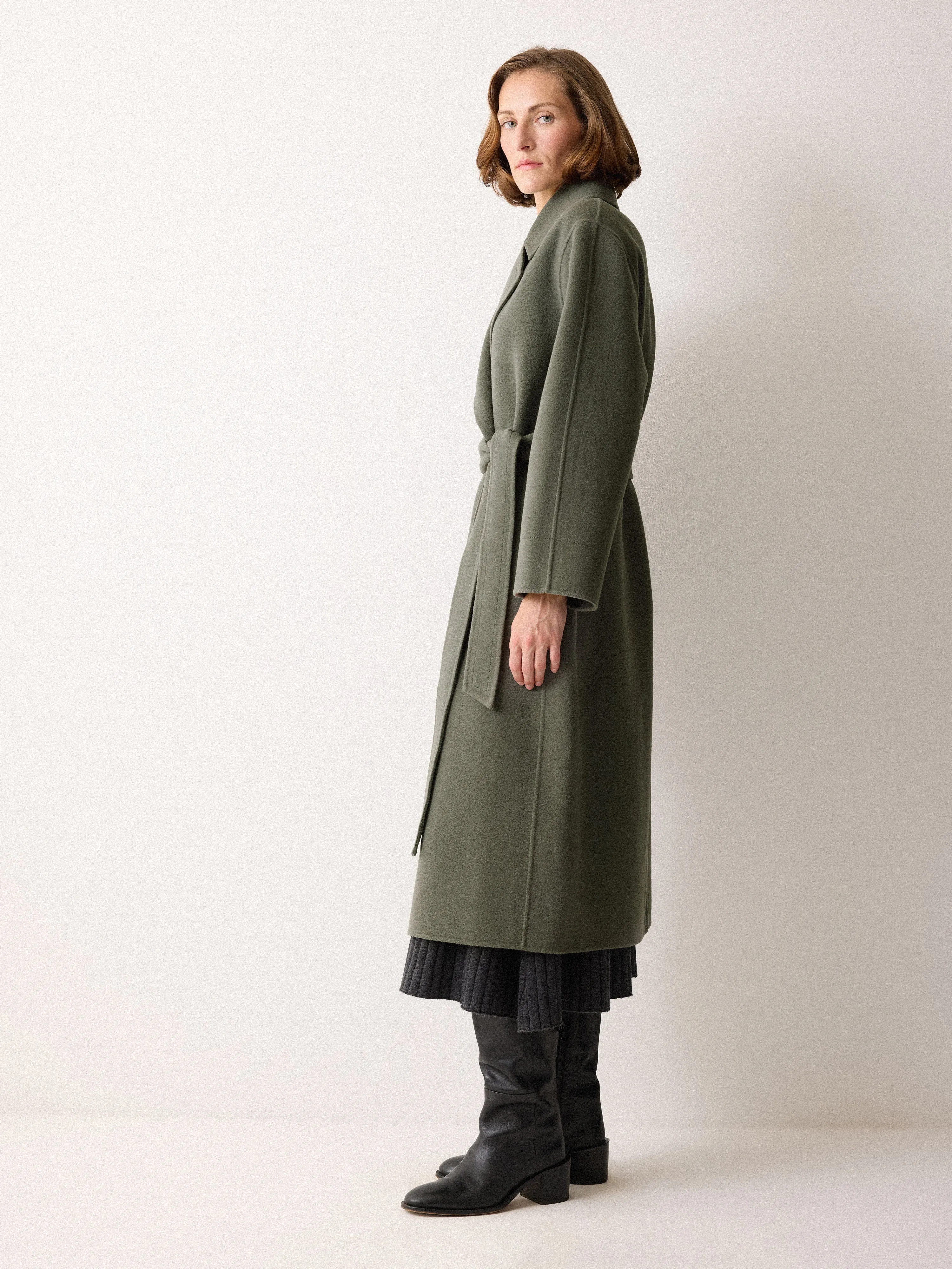 Double Faced Wool Wrap Coat | Green sold by Jigsaw product image thumbnail 3