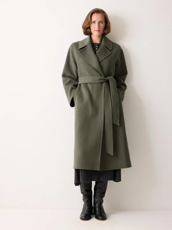 Double Faced Wool Wrap Coat | Green sold by Jigsaw