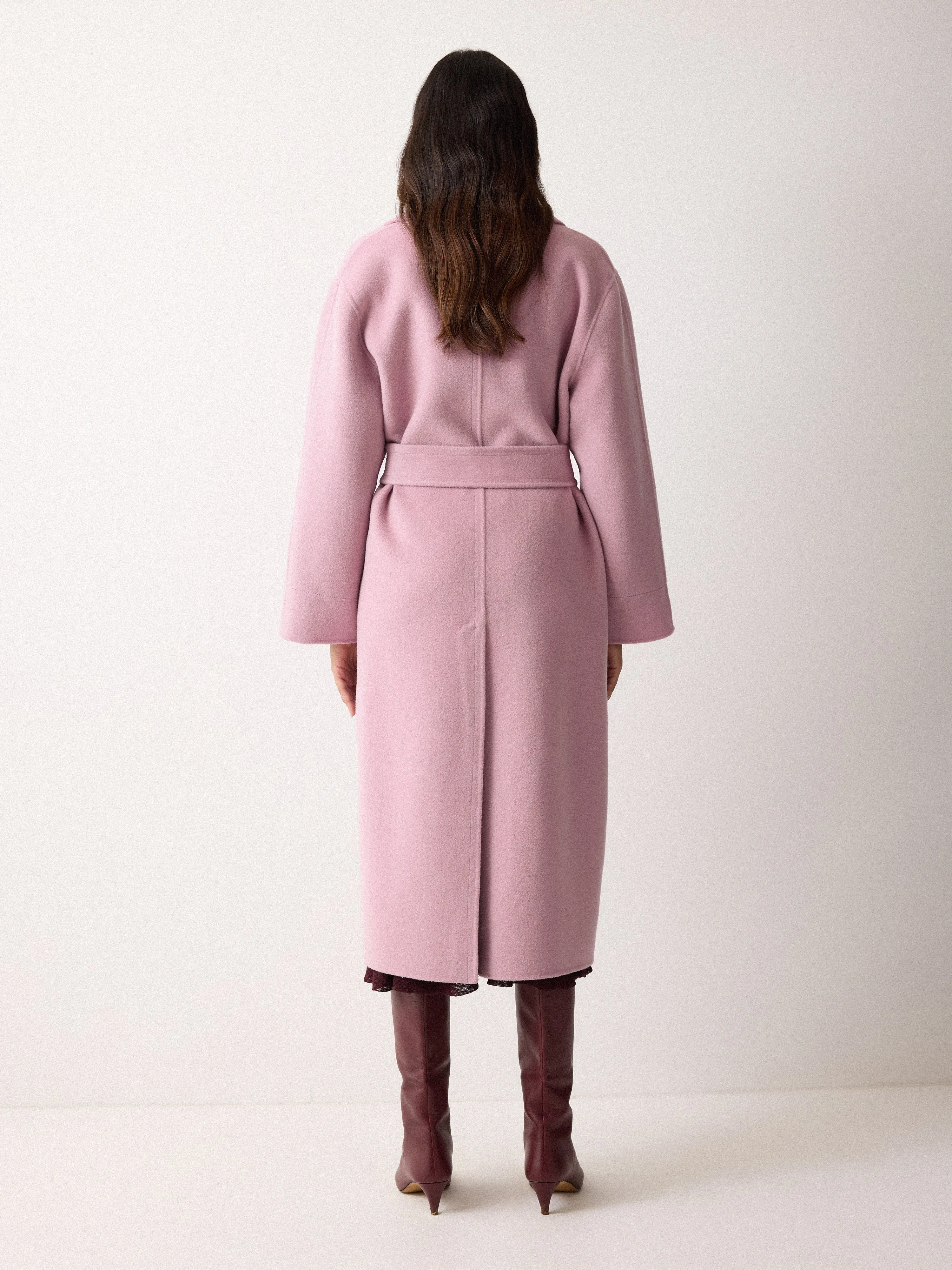 Double Faced Wool Wrap Coat | Pink sold by Jigsaw product image thumbnail 5