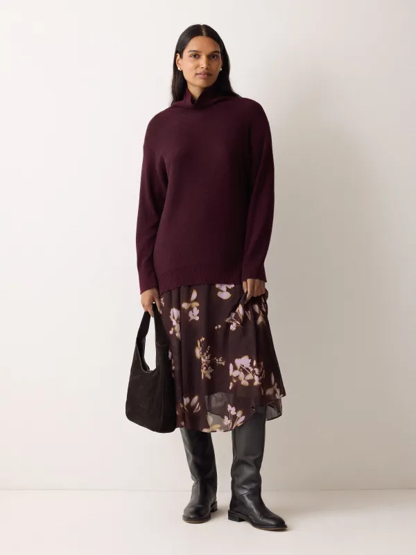 Spray Floral Midi Skirt | Purple sold by Jigsaw