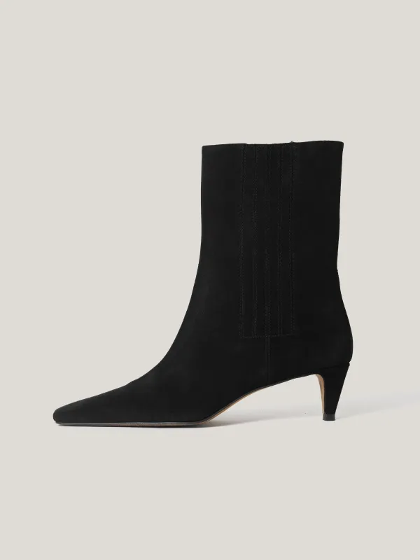 Suede Valerie Ankle Boot | Black sold by Jigsaw