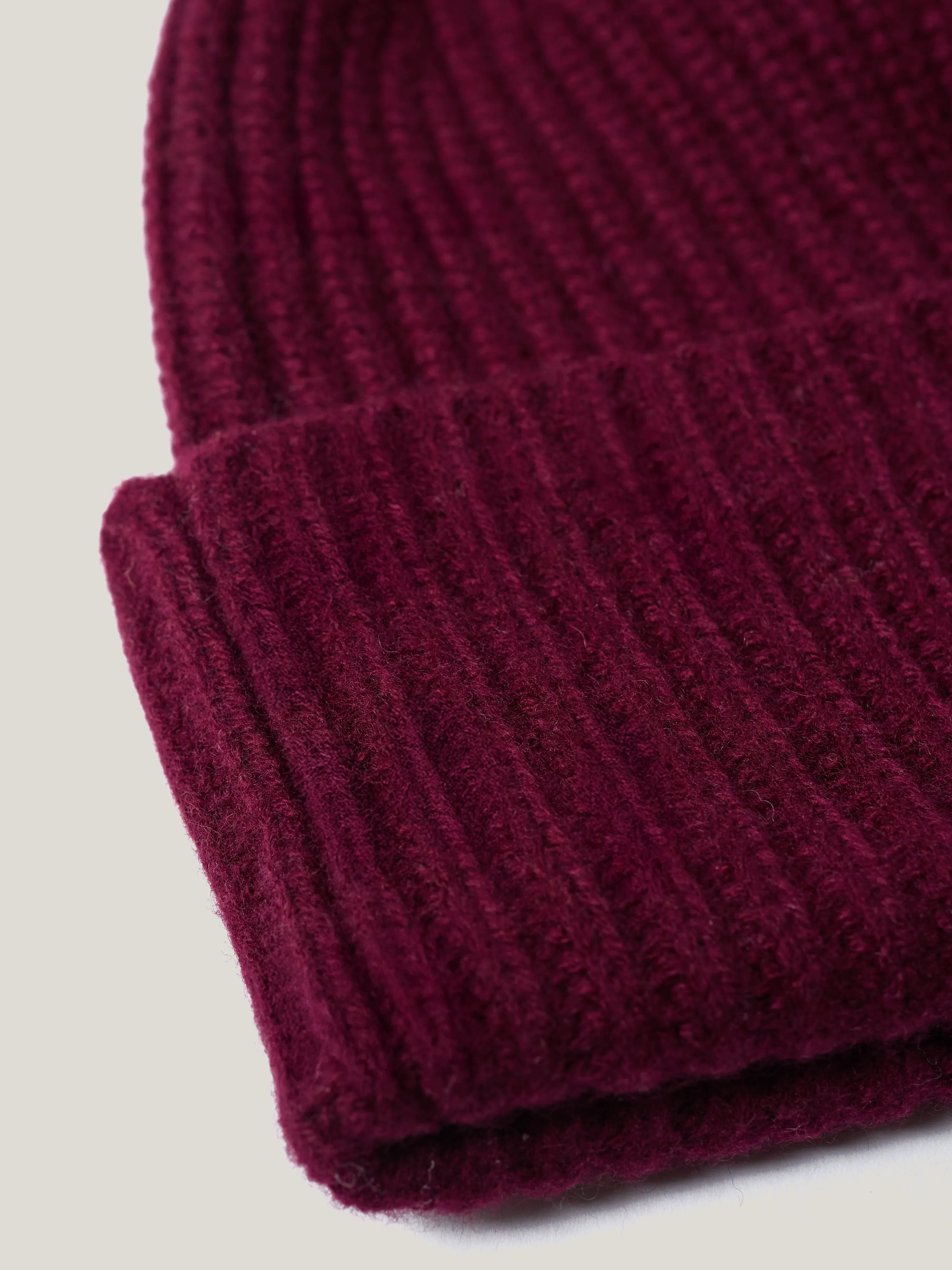 Wool Cashmere Blend Rib Beanie | Burgundy sold by Jigsaw product image thumbnail 4